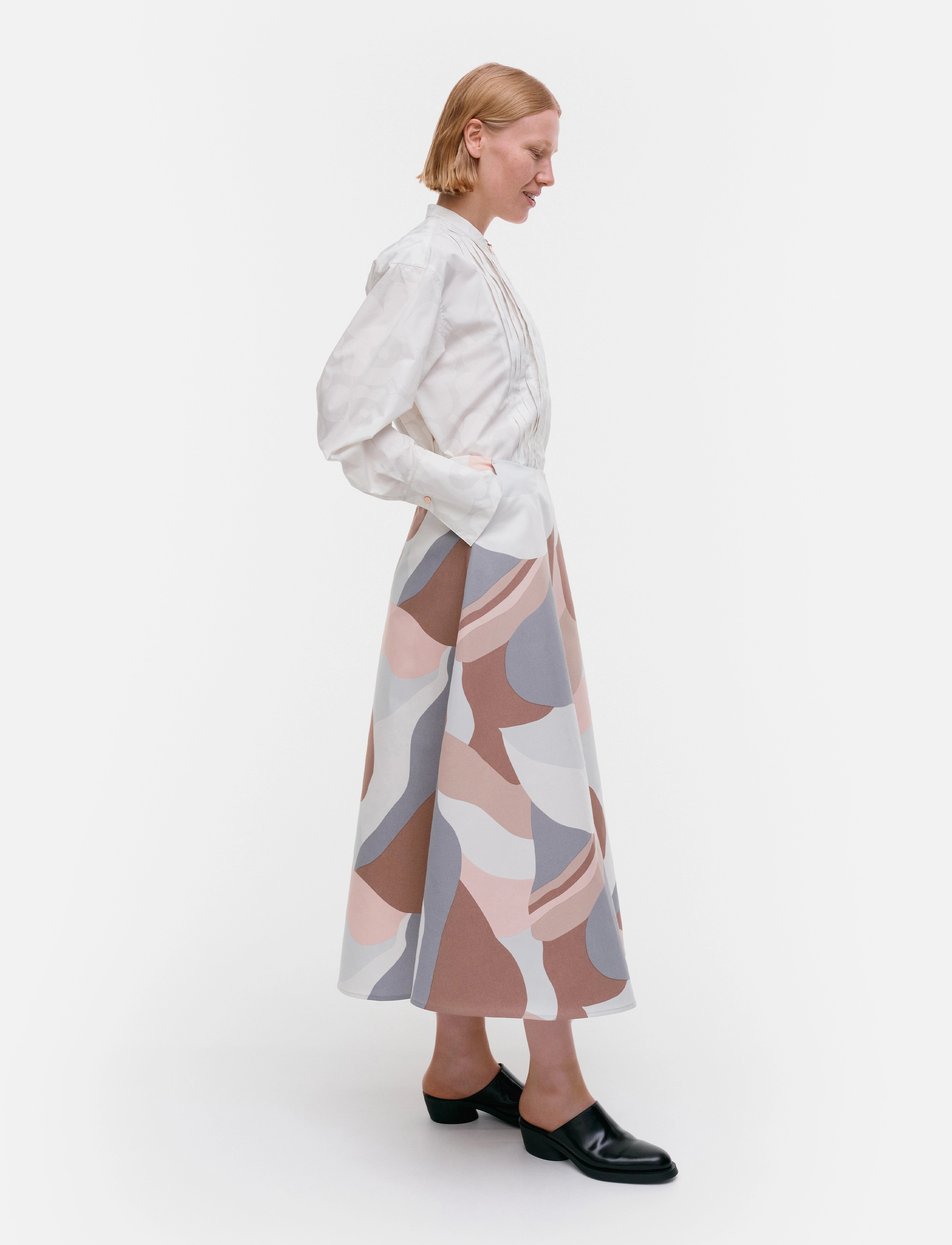 Marimekko - LAITA KAMELIA - maxi röcke - light rose, brown, grey - 4