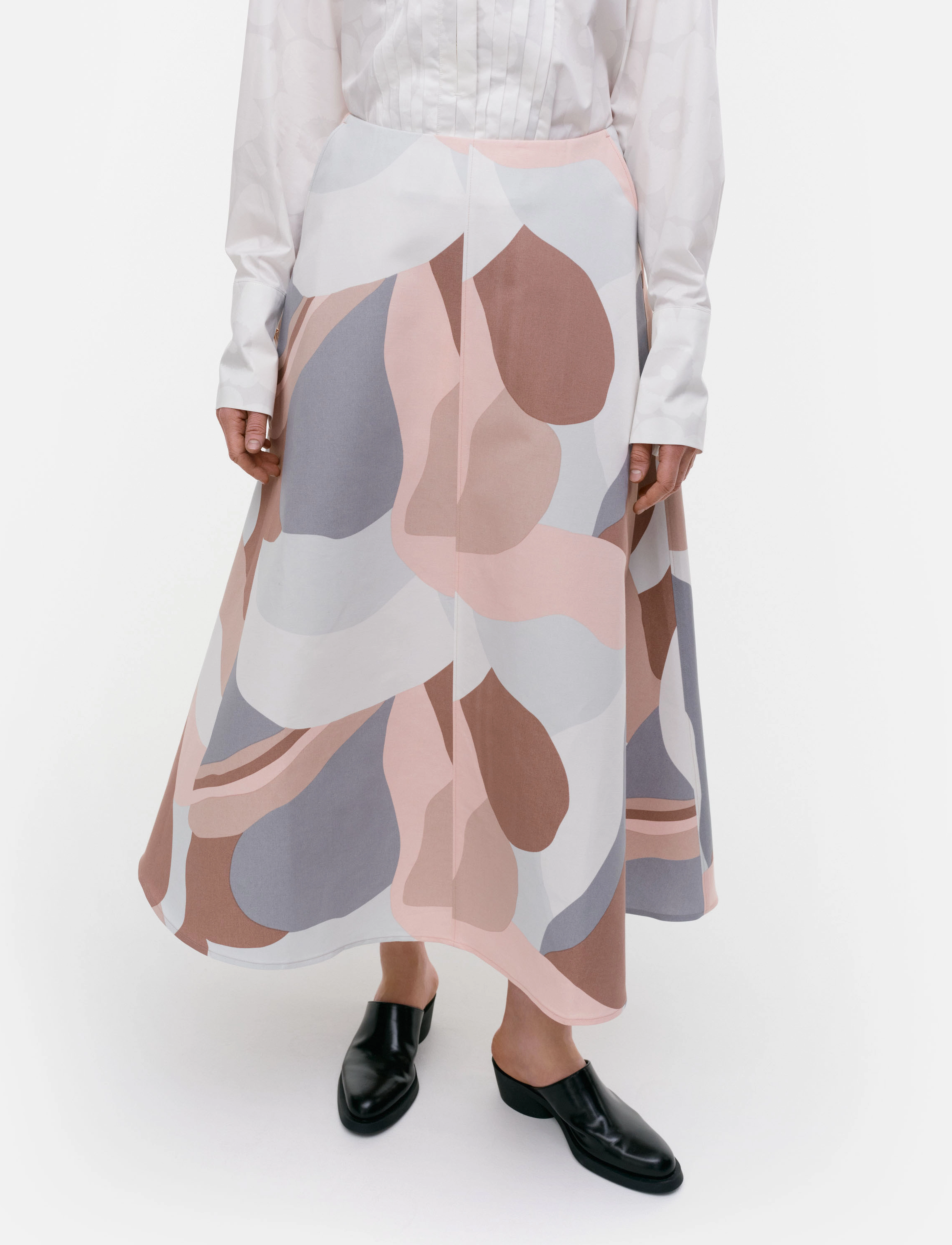 Marimekko - LAITA KAMELIA - maxi röcke - light rose, brown, grey - 3