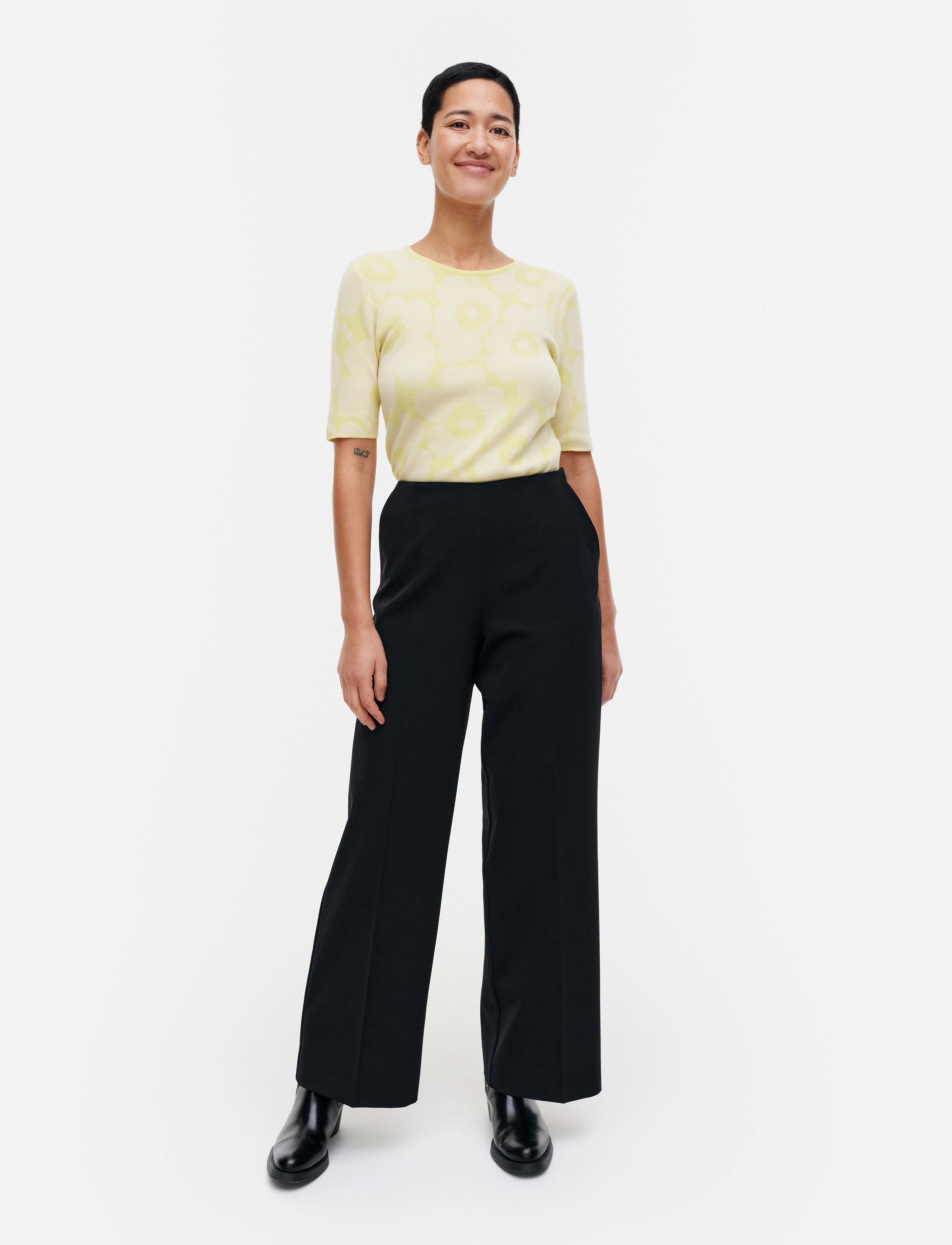 Marimekko KAARET SOLID - Puvunhousut - BLACK / black