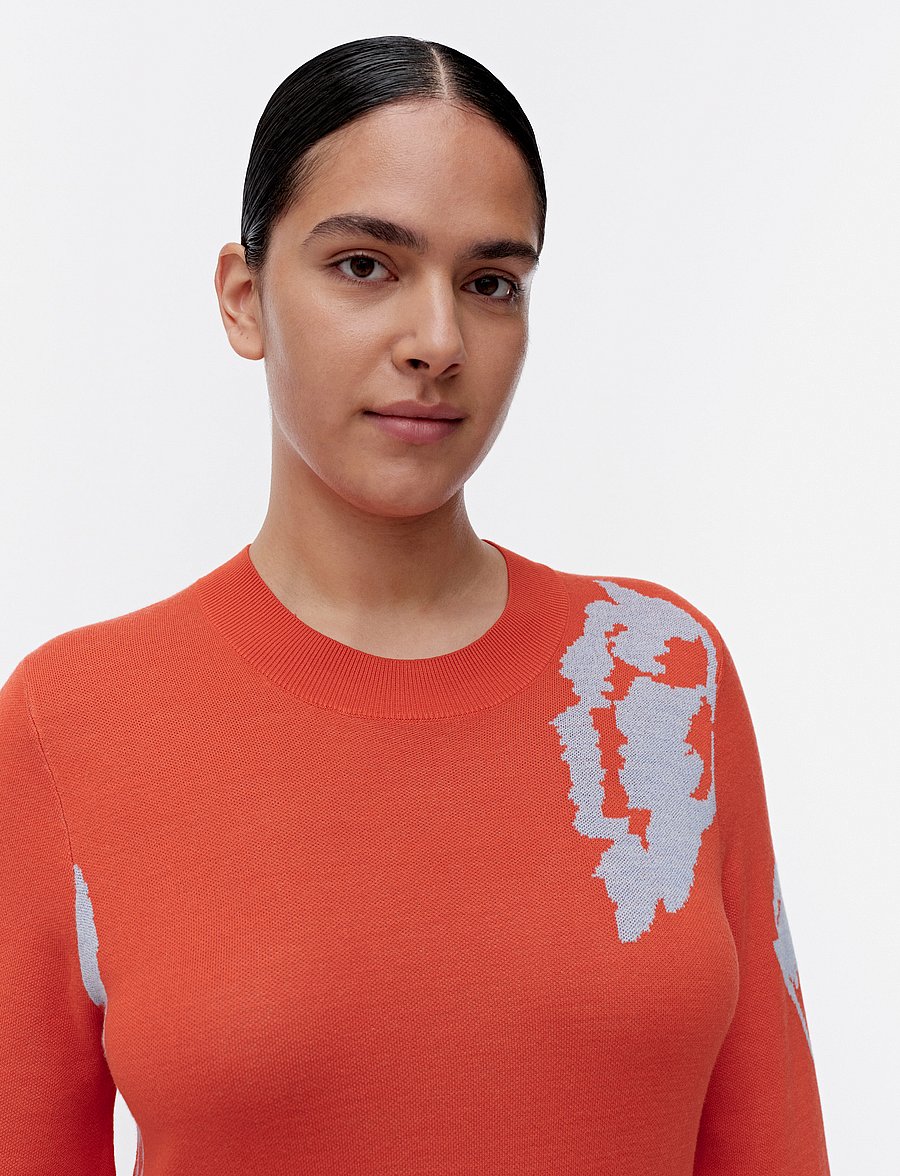 Marimekko - LEIKKUU MYSKI - strikkjoler - bright red, light blue - 4