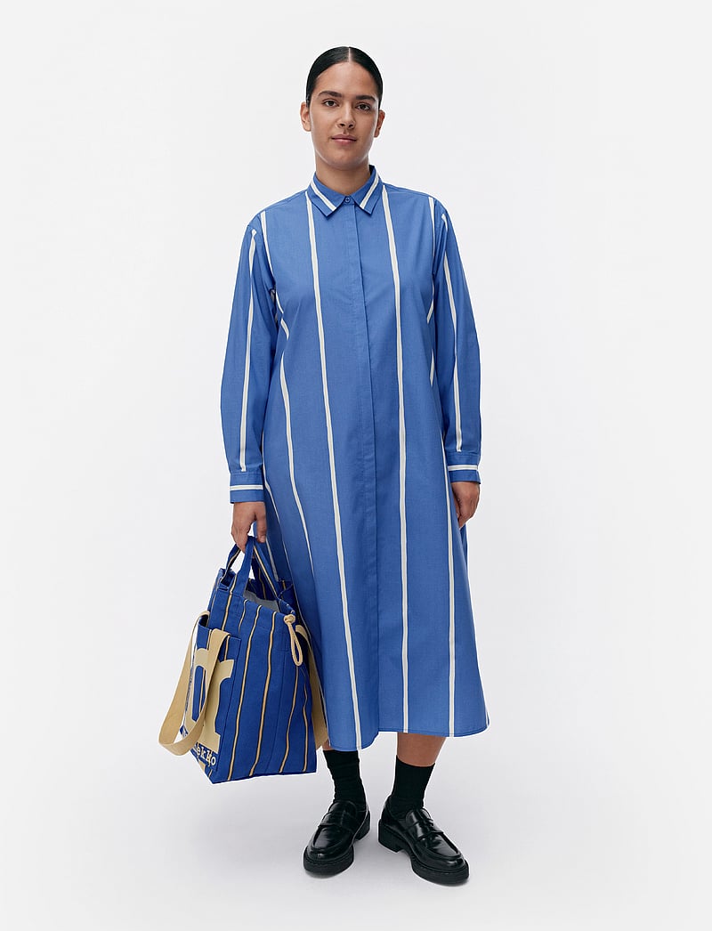 Marimekko - RUNOELMA PUHVELI - skjortekjoler - blue, light yellow - 0