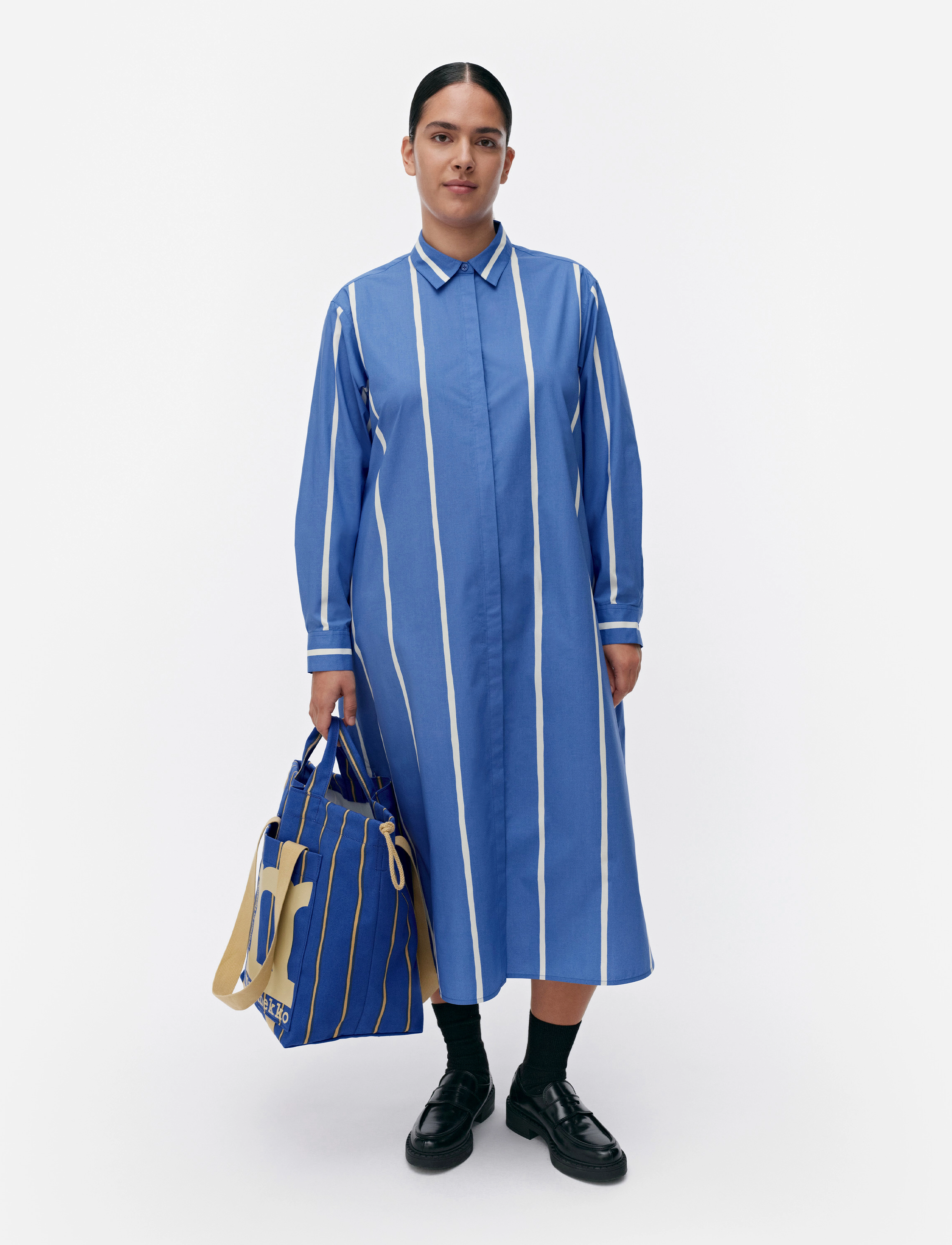 Marimekko RUNOELMA PUHVELI - Kjoler - BLUE, LIGHT YELLOW / blue