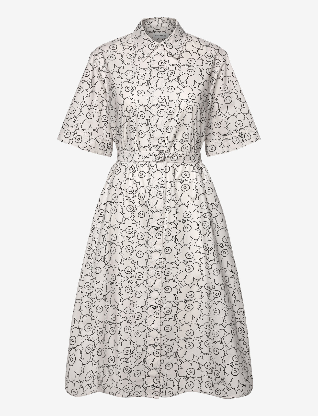 Marimekko - POPLIINI PIIRTO UNIKKO - hemdkleider - black, white - 0
