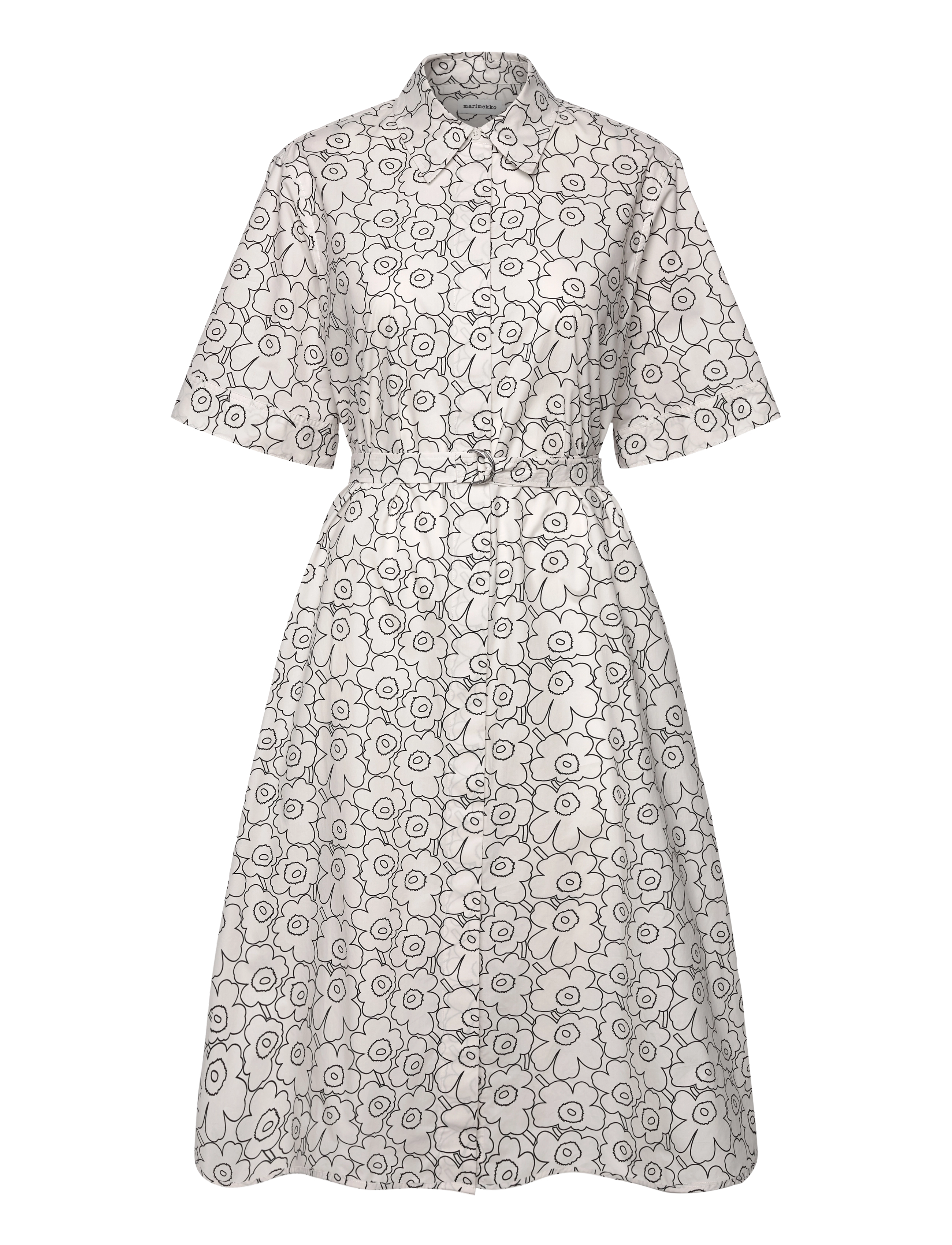 Marimekko - POPLIINI PIIRTO UNIKKO - paitamekot - black, white - 1