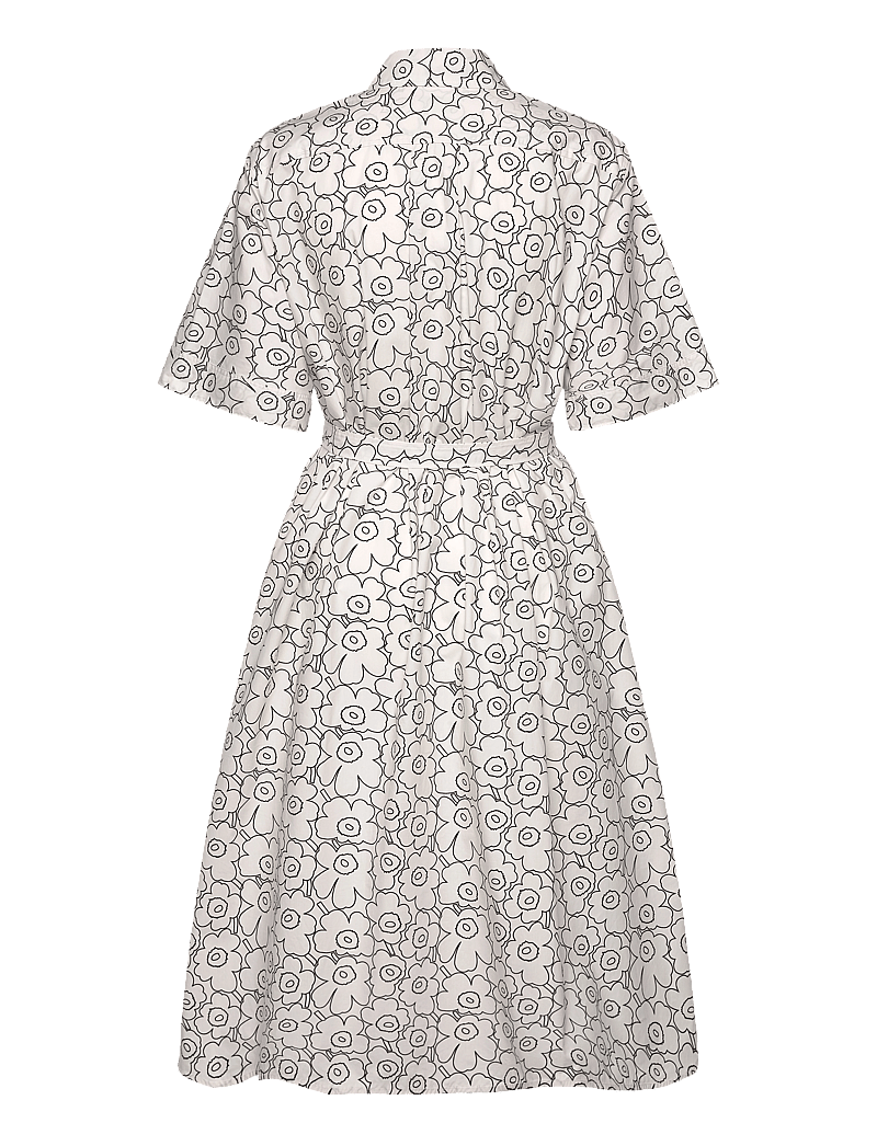 Marimekko - POPLIINI PIIRTO UNIKKO - shirt dresses - black, white - 2