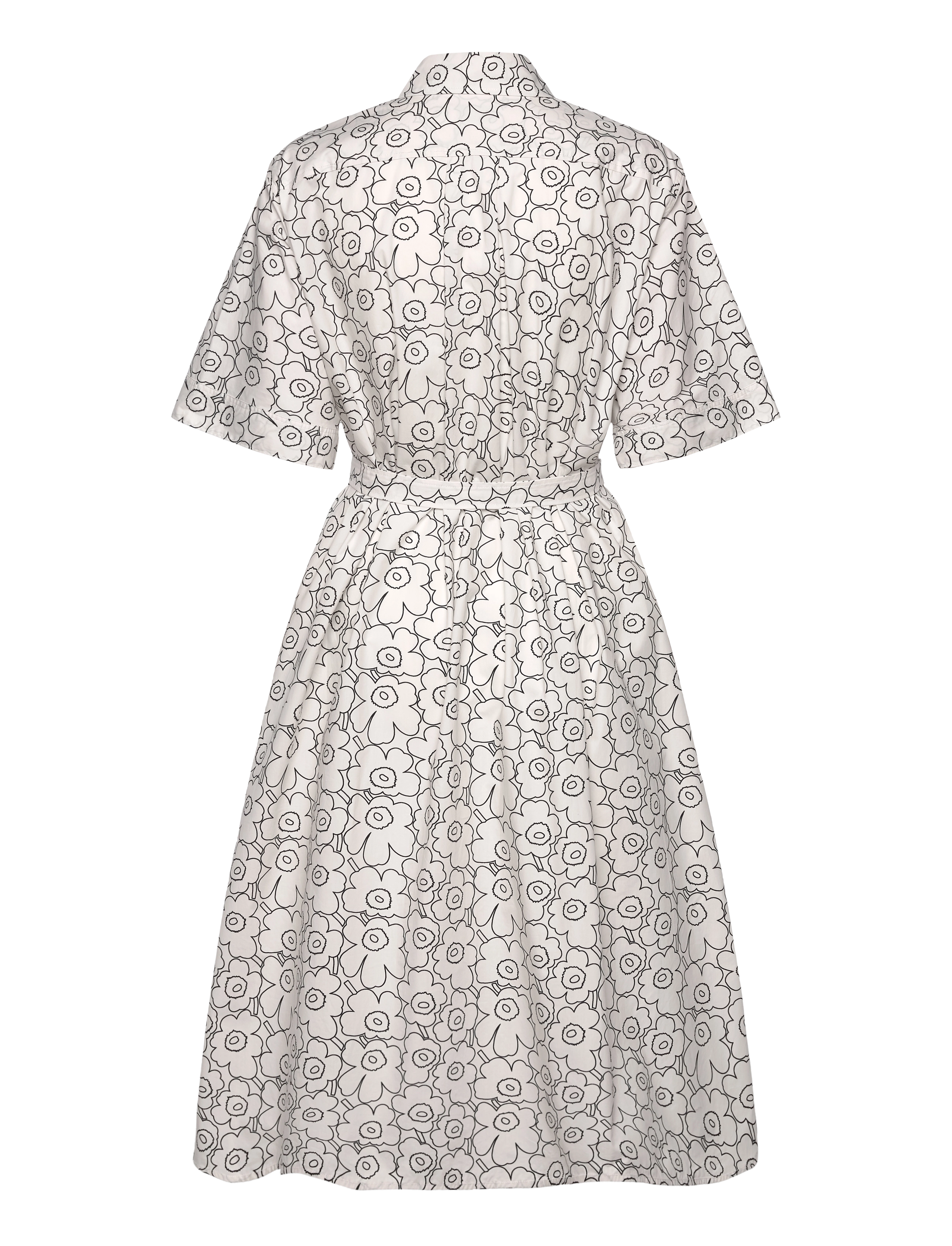 Marimekko - POPLIINI PIIRTO UNIKKO - paitamekot - black, white - 2