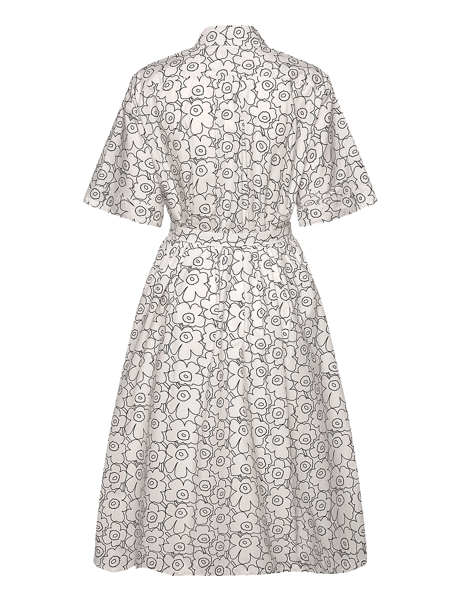 Marimekko - POPLIINI PIIRTO UNIKKO - paitamekot - black, white - 2