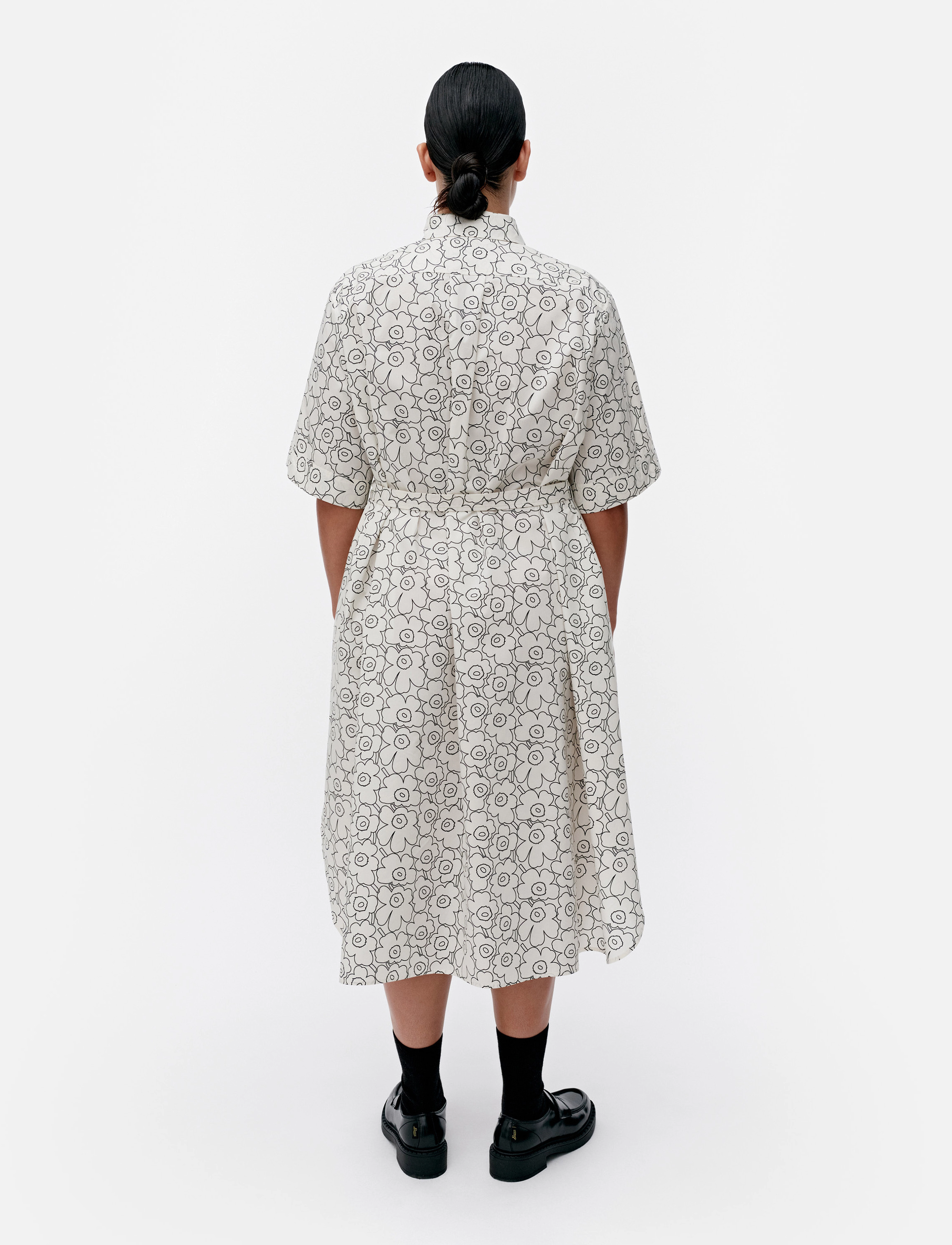 Marimekko - POPLIINI PIIRTO UNIKKO - paitamekot - black, white - 3