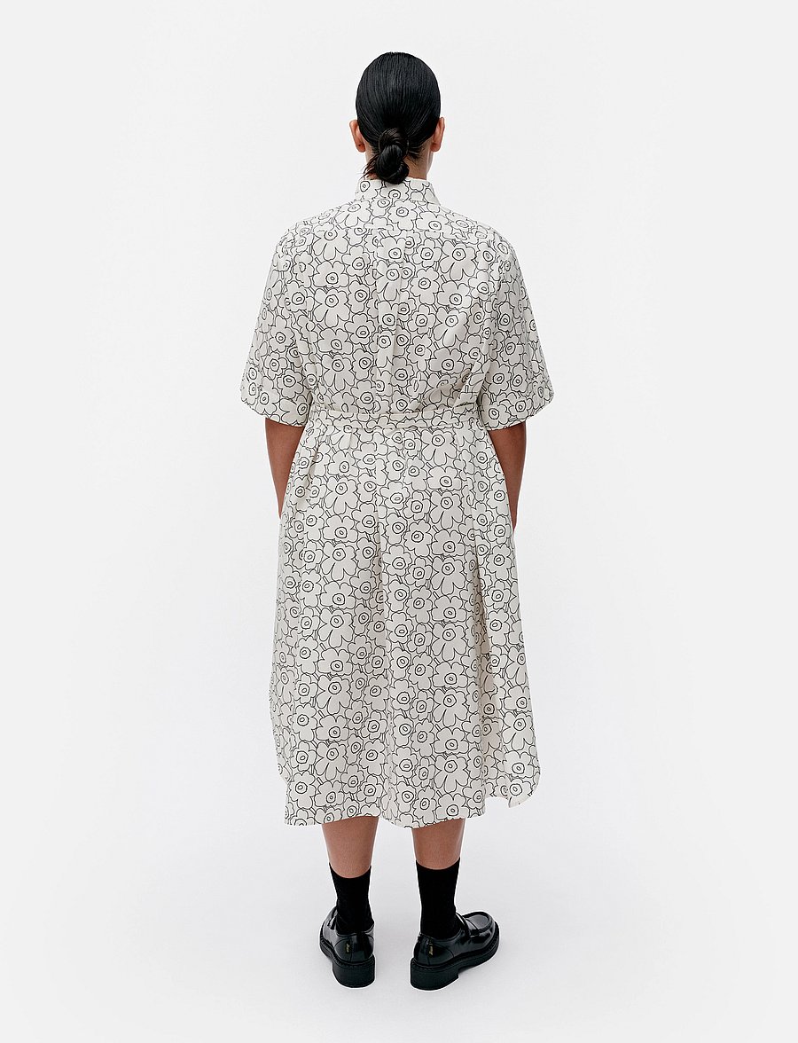 Marimekko - POPLIINI PIIRTO UNIKKO - paitamekot - black, white - 3