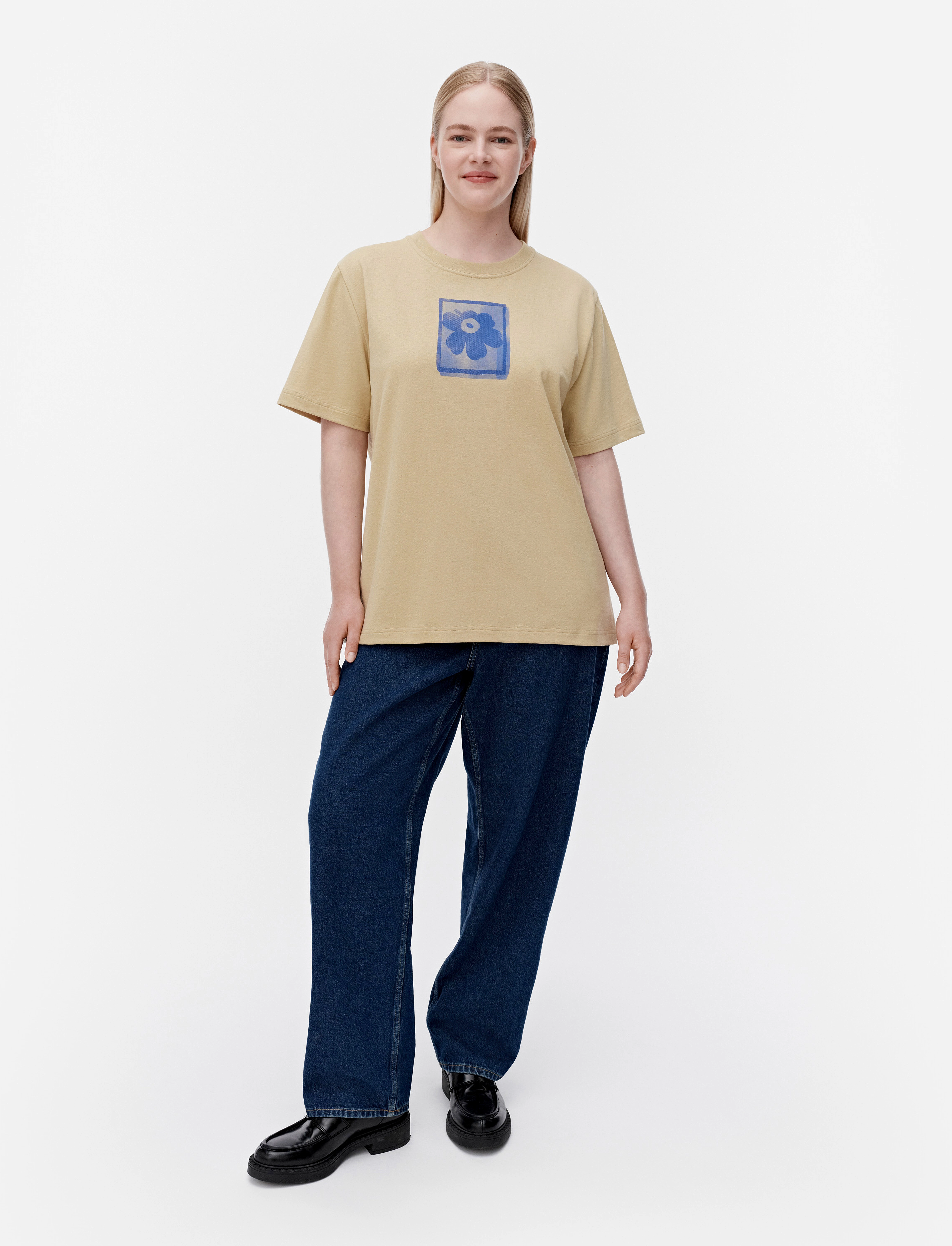 Marimekko Tremolo Unikko Placement, M, Beige, T-Shirts & Toppe > Kortærmede, Dame