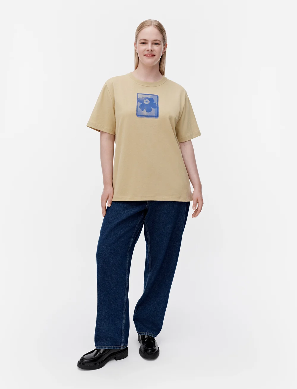 Marimekko - TREMOLO UNIKKO PLACEMENT - t-shirts - beige, dark blue - 0