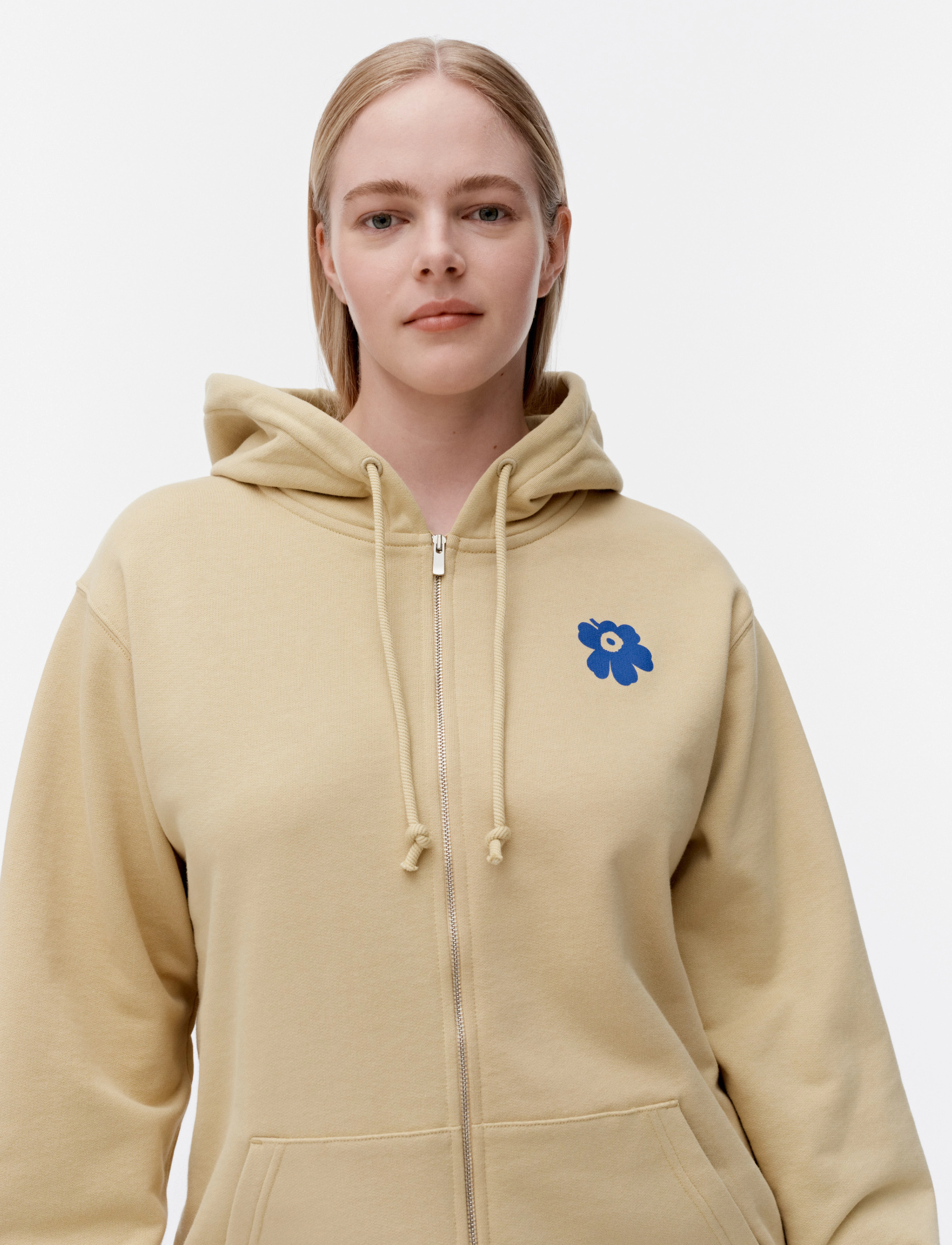 Marimekko - FRAKTAALI UNIKKO PLACEMENT - džemperi ar kapuci - beige, dark blue - 4
