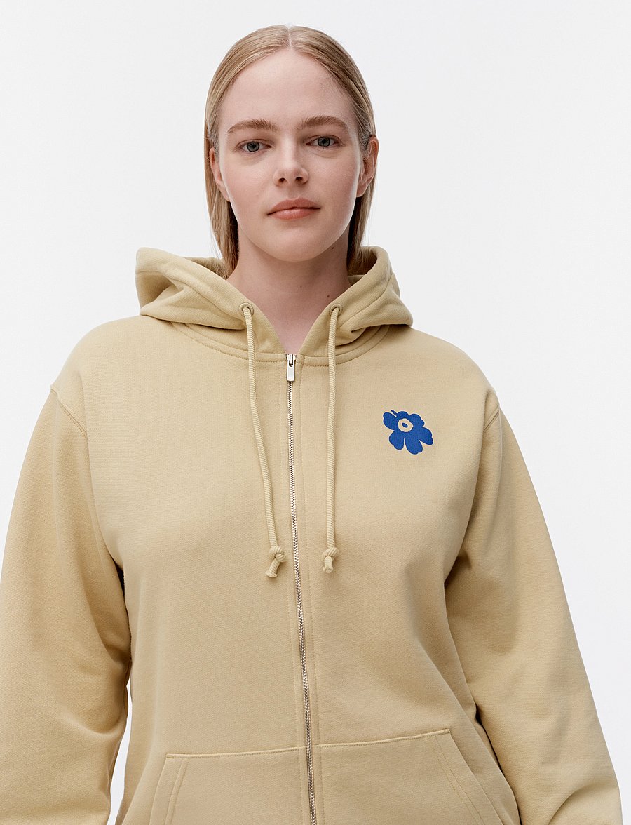 Marimekko - FRAKTAALI UNIKKO PLACEMENT - džemperi ar kapuci - beige, dark blue - 4