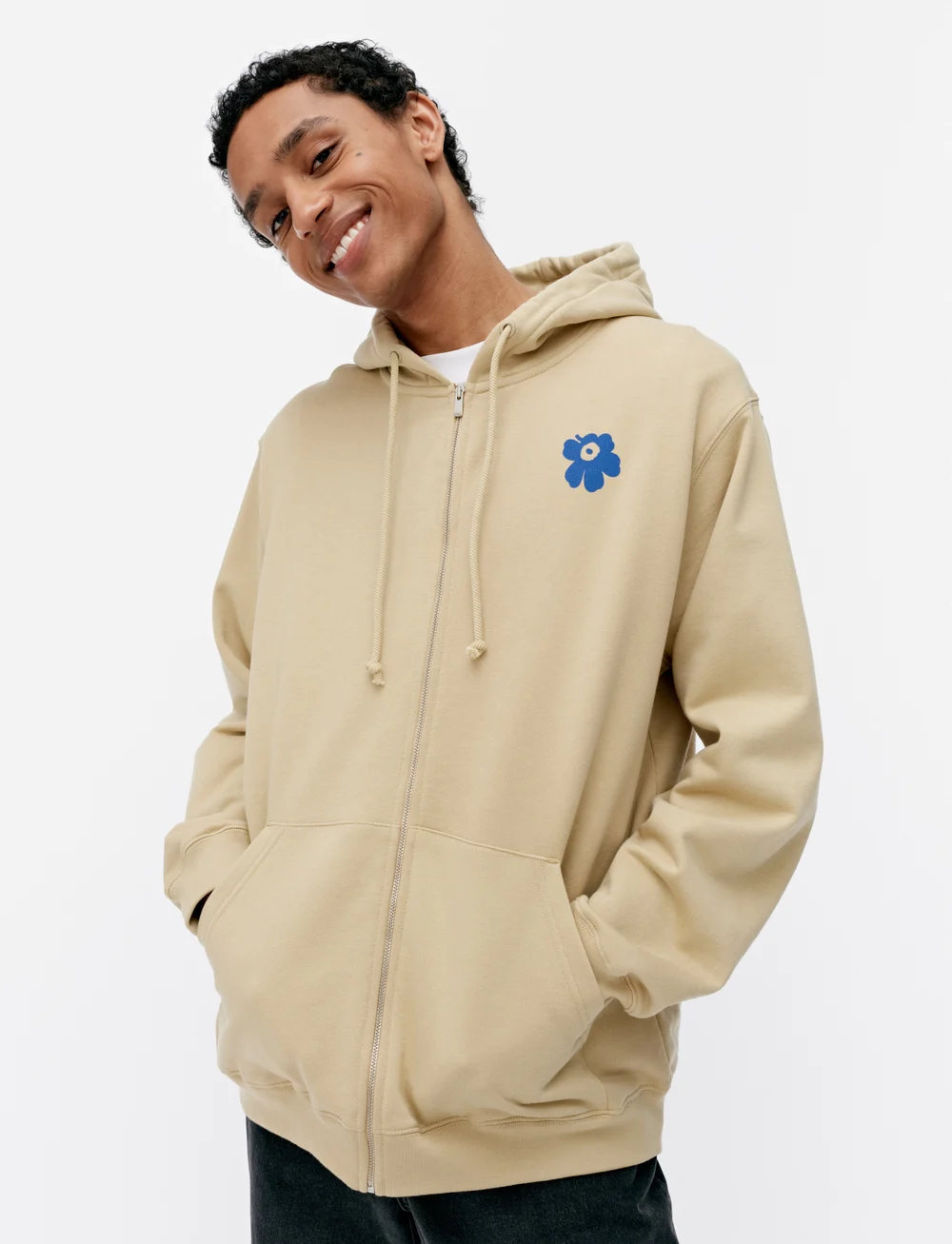 Marimekko - FRAKTAALI UNIKKO PLACEMENT - hoodies - beige, dark blue - 5