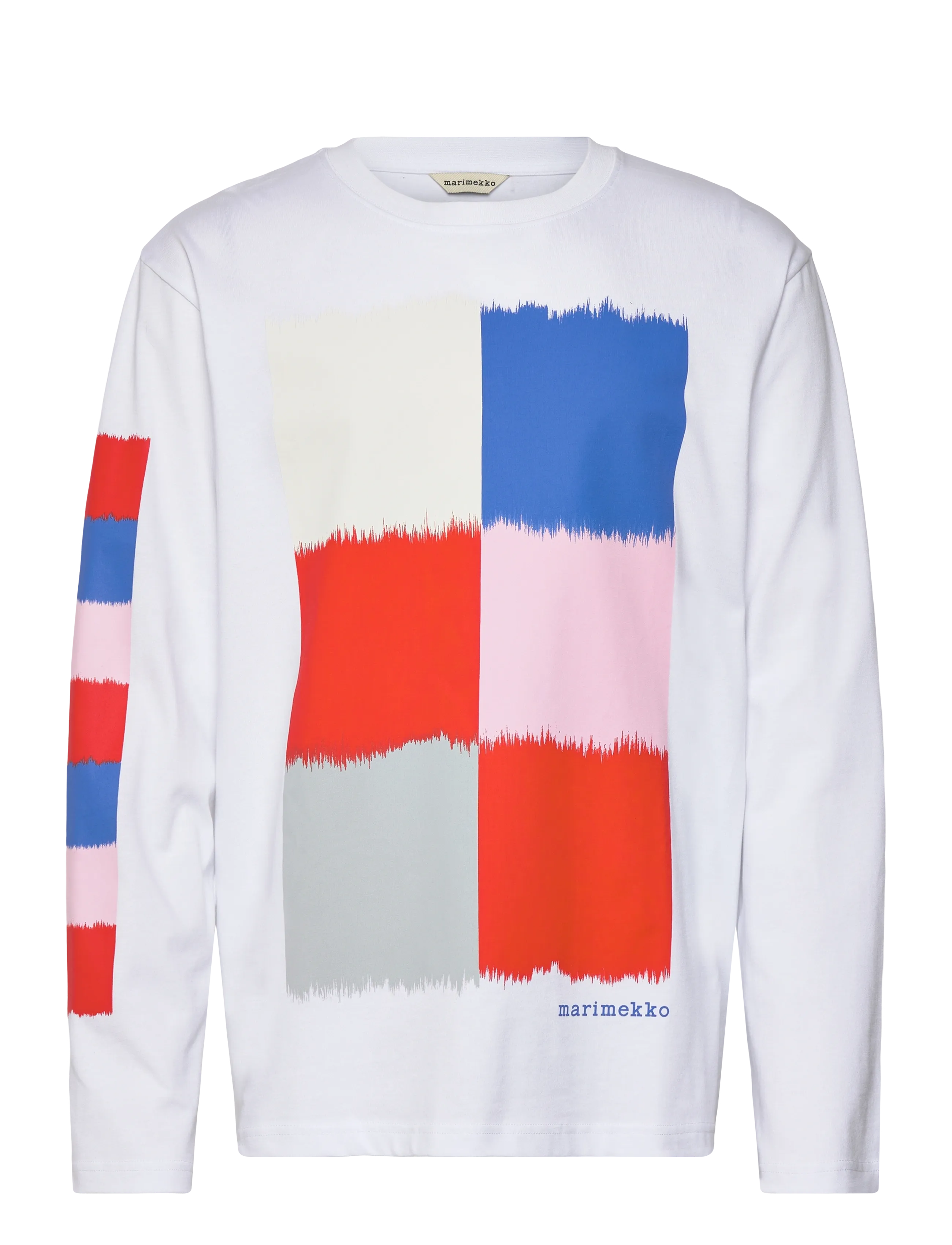 Marimekko BIITTI OSTJAKKI PLACEMENT - T-shirts & Toppe - WHITE, RED, BLUE / white