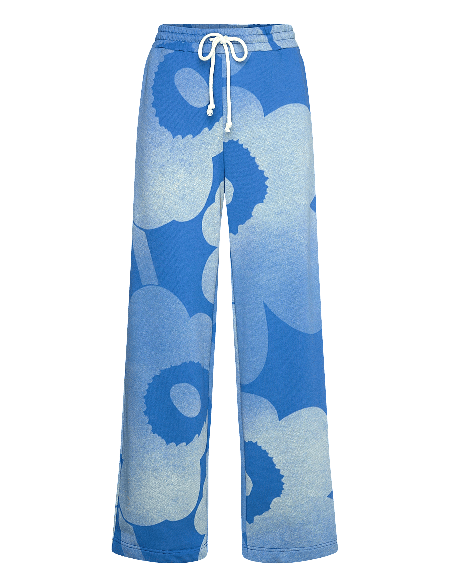 Marimekko - VARRET UNIKKO - laia säärega püksid - blue, off white - 1