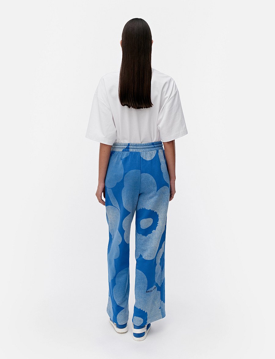 Marimekko - VARRET UNIKKO - laia säärega püksid - blue, off white - 3