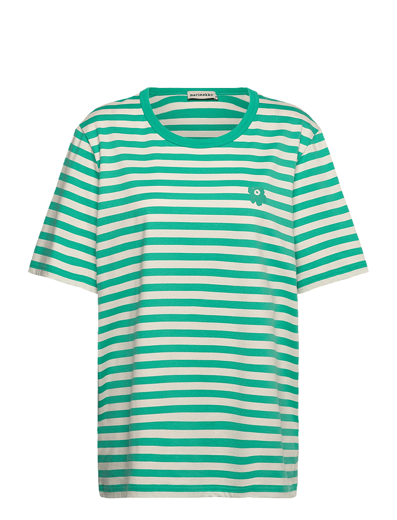 Marimekko - TASARAITA UNISEX UNIKKO SS - t-shirts - mint green, off white - 1