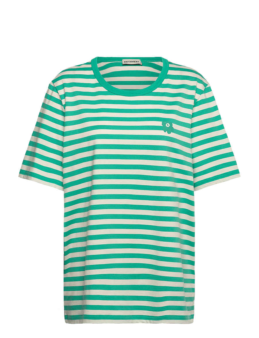 Marimekko - TASARAITA UNISEX UNIKKO SS - t-shirts - mint green, off white - 1