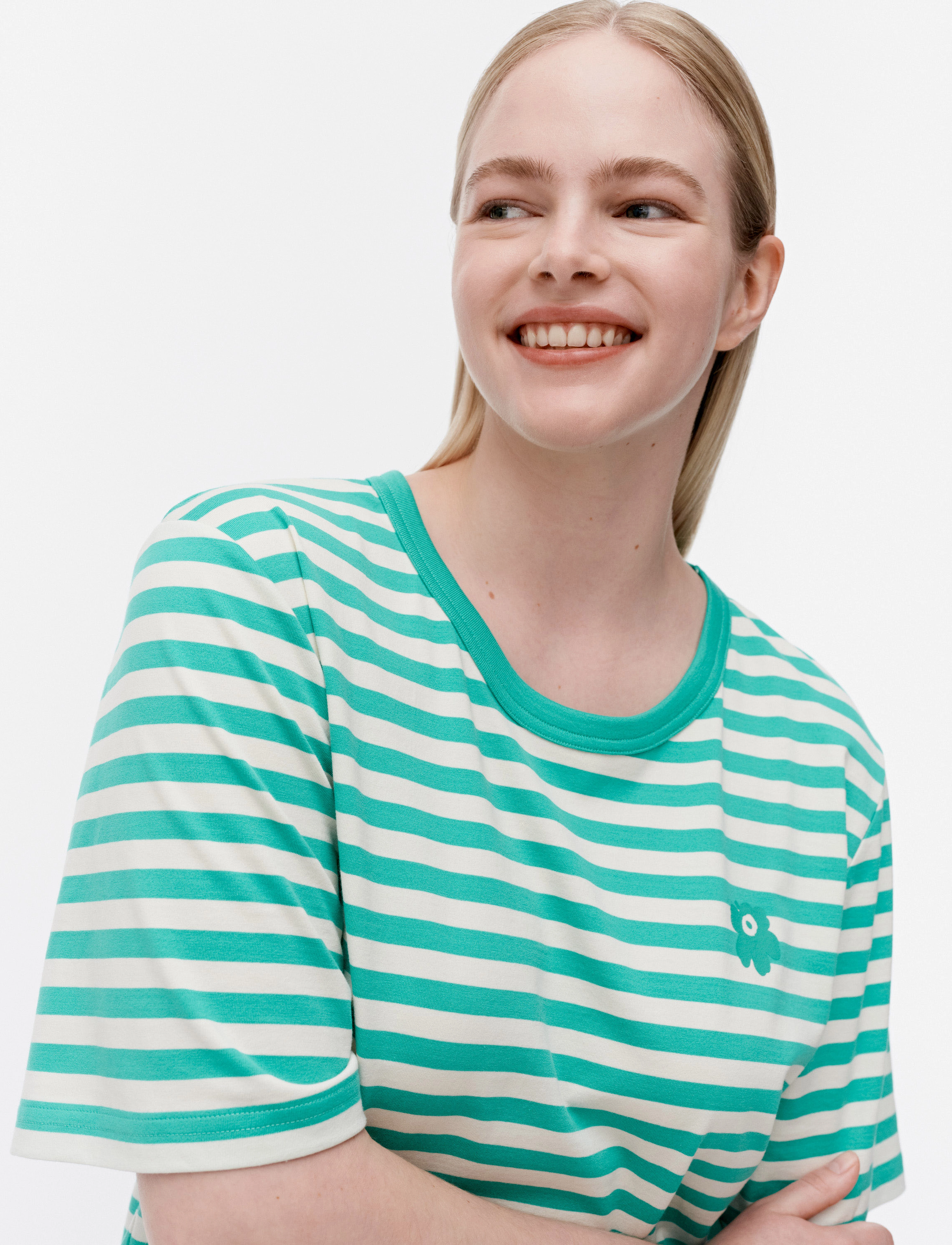Marimekko TASARAITA UNISEX UNIKKO SS - T-Shirts & Tops - MINT GREEN, OFF WHITE / green