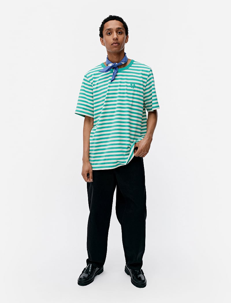 Marimekko - TASARAITA UNISEX UNIKKO SS - t-shirts - mint green, off white - 5