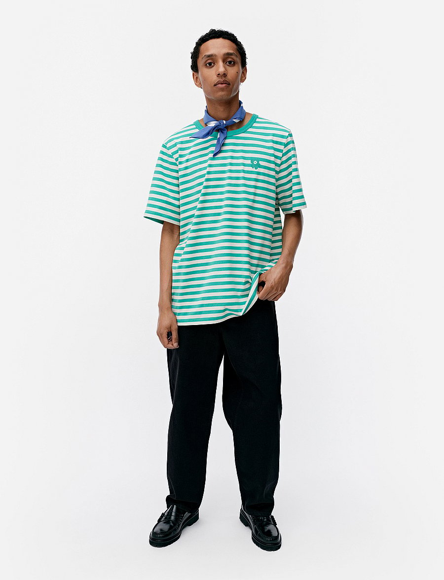 Marimekko - TASARAITA UNISEX UNIKKO SS - t-shirts - mint green, off white - 5