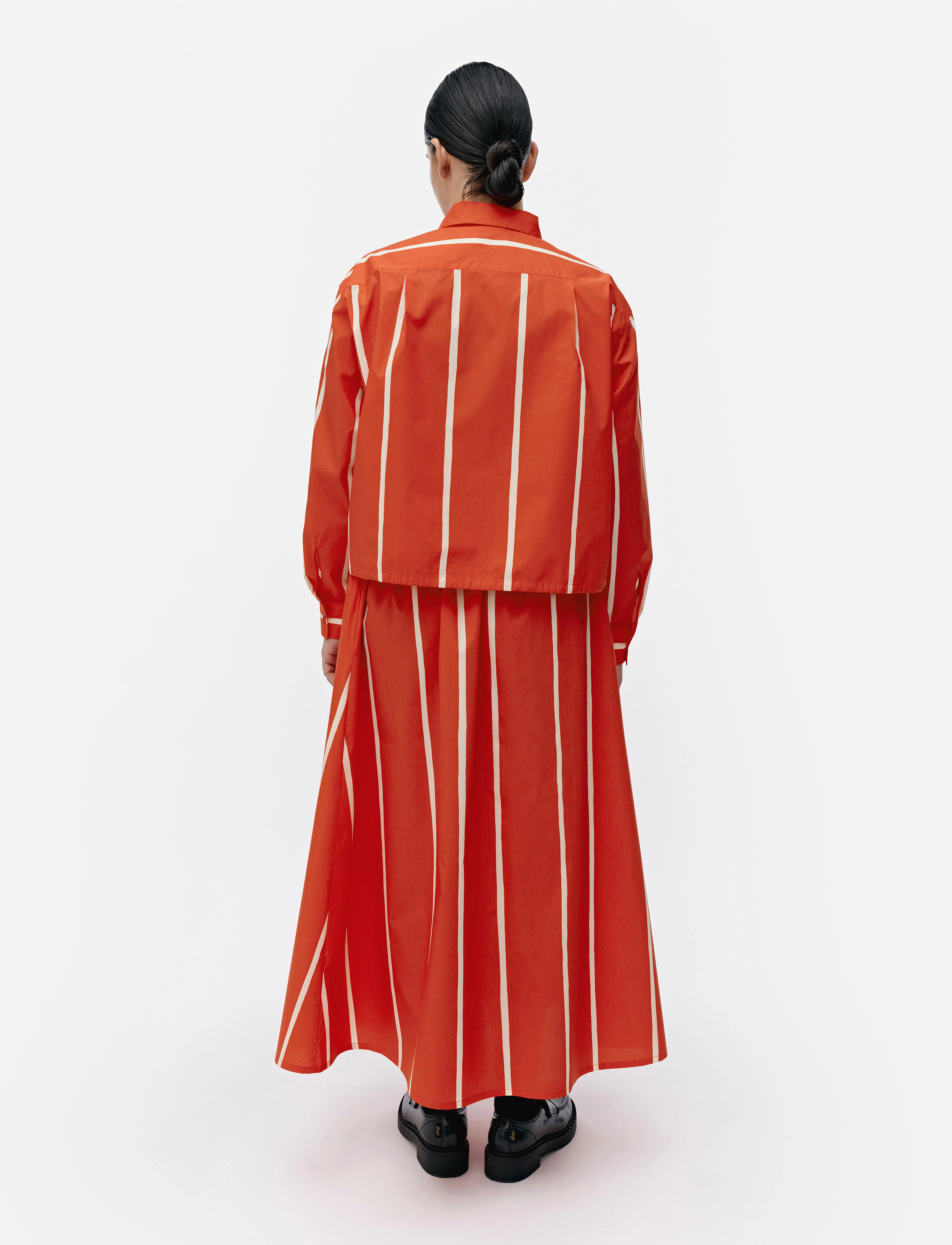 Marimekko - BUKLEE PUHVELI - midi-rokken - bright red, light yellow - 3