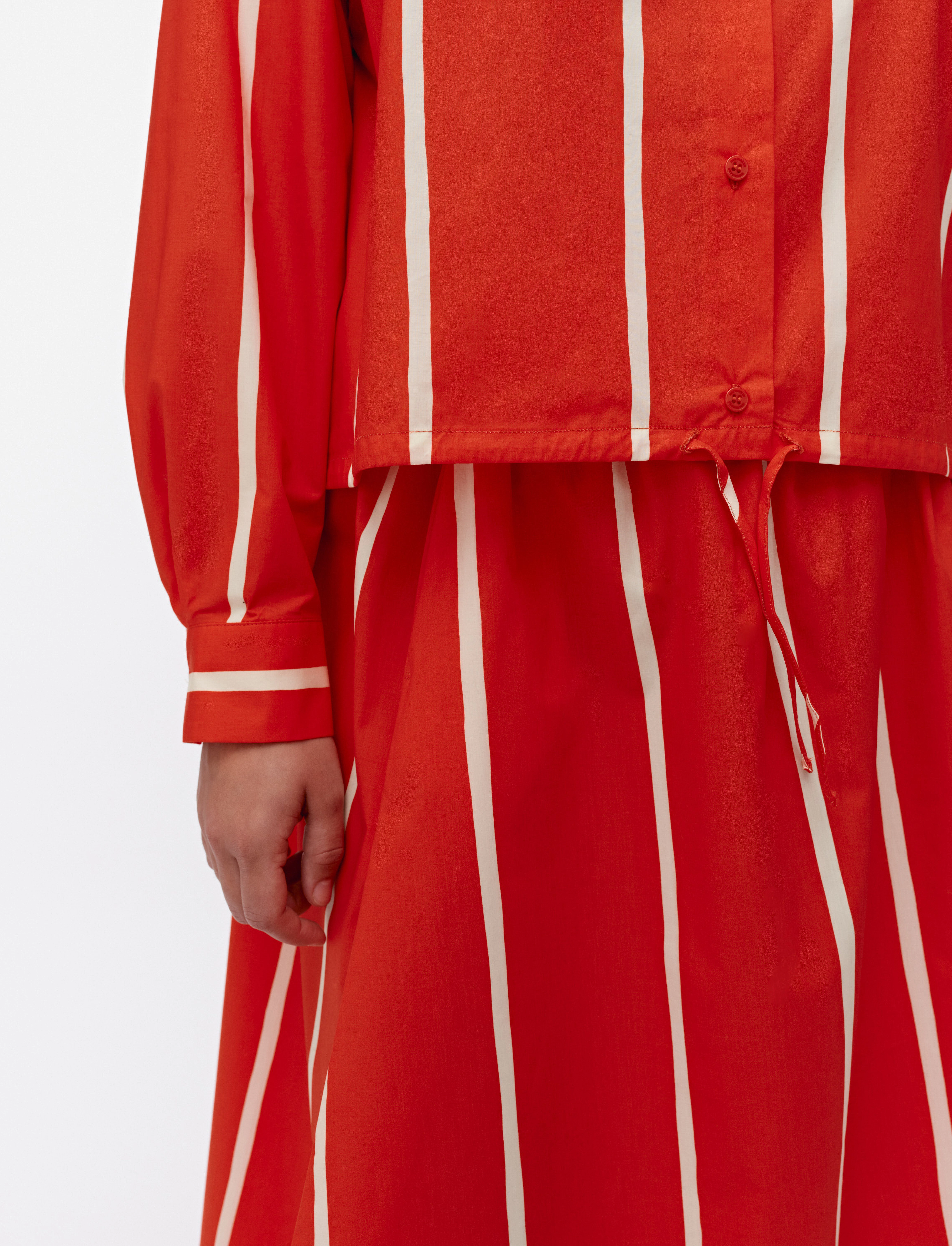 Marimekko - BUKLEE PUHVELI - midi-rokken - bright red, light yellow - 5