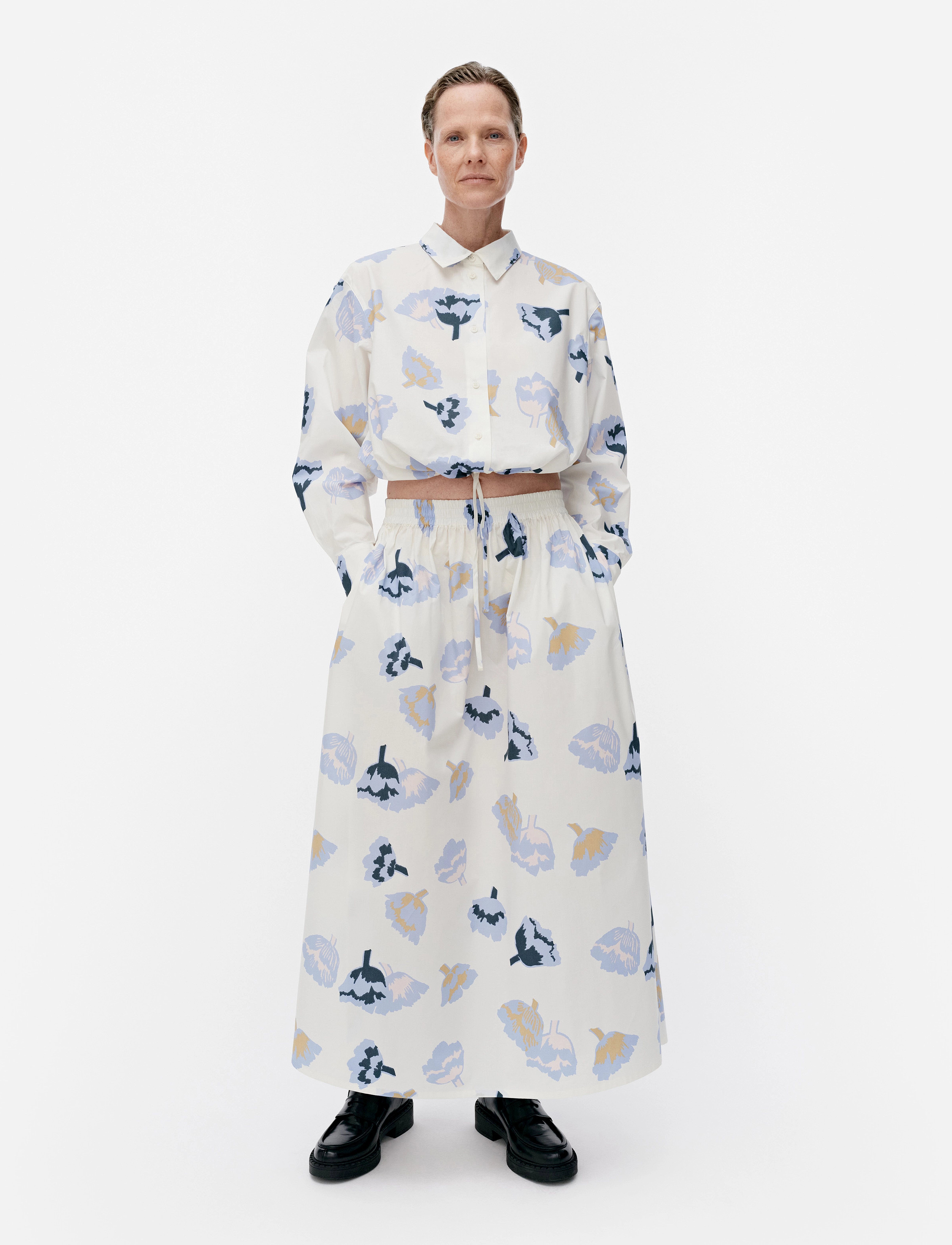 Marimekko Buklee Suitsuke, L, Röcke, Weiß - Knee-length & Midi Frauen