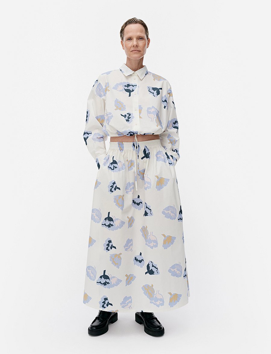 Marimekko - BUKLEE SUITSUKE - midi-röcke - light blue, off white, rose - 0