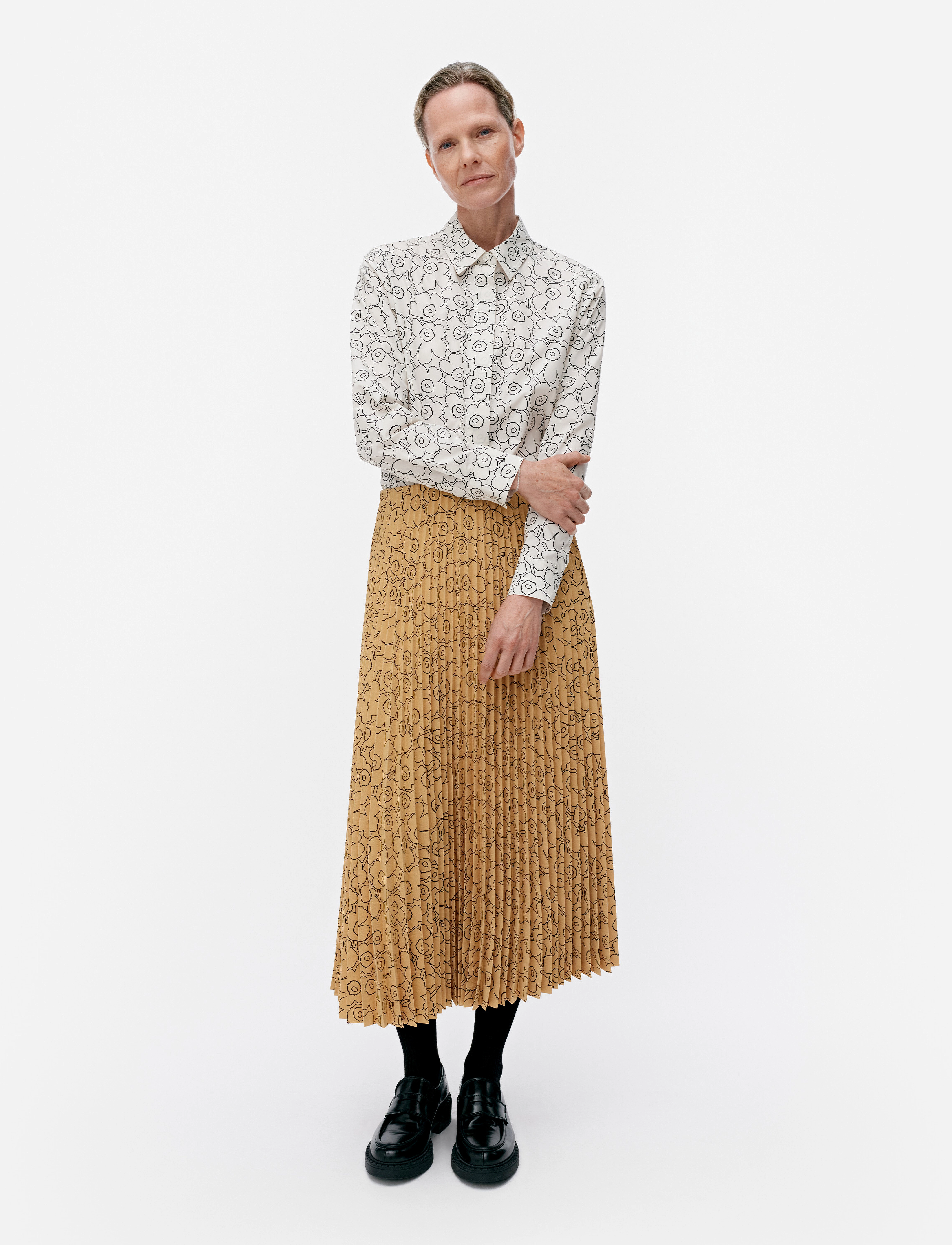 Marimekko MYY PIIRTO UNIKKO - Röcke - LIGHT BROWN, BLACK / beige