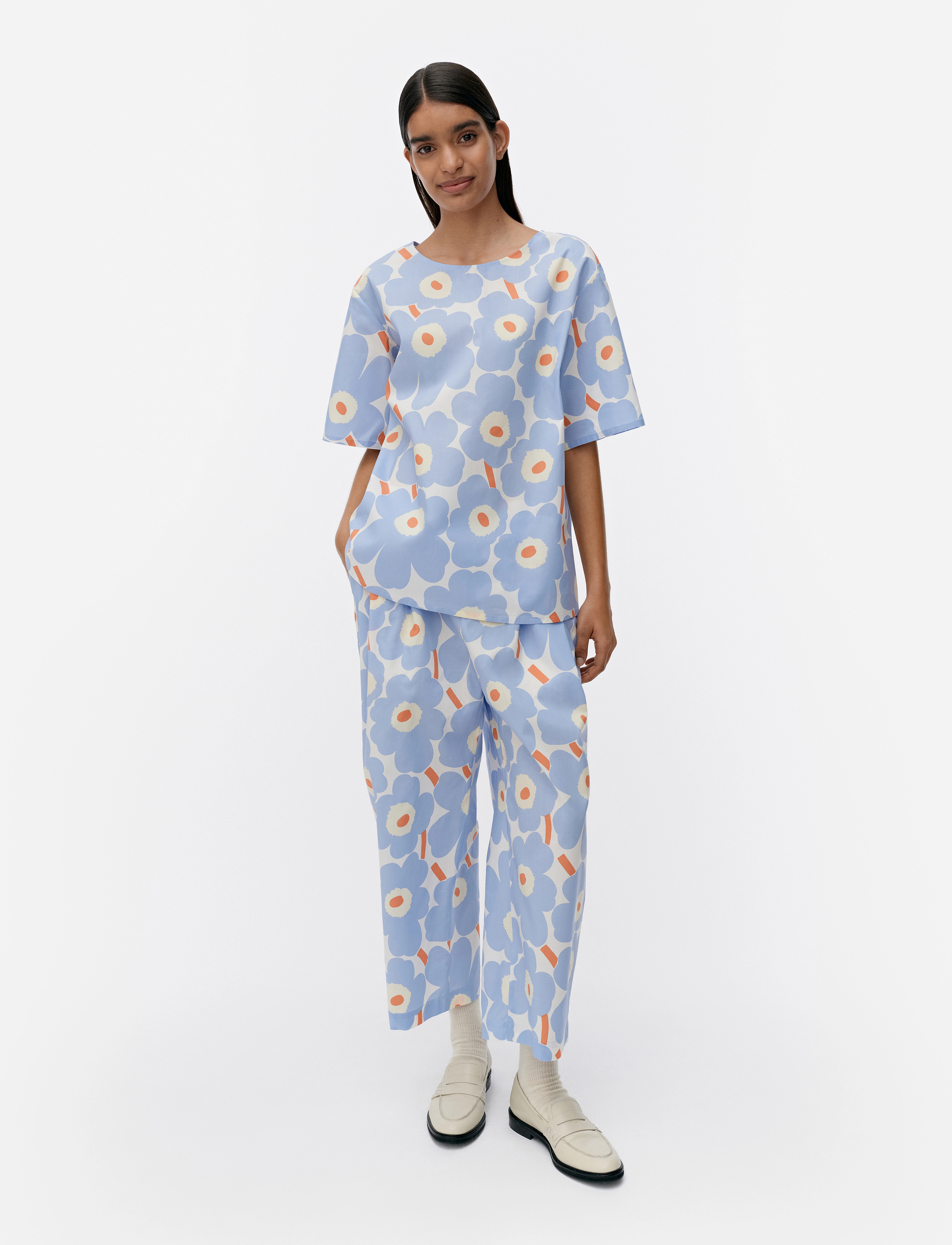 Marimekko Harso Unikko, 38, Blue, T-Shirts & Toppe > Kortærmede, Dame