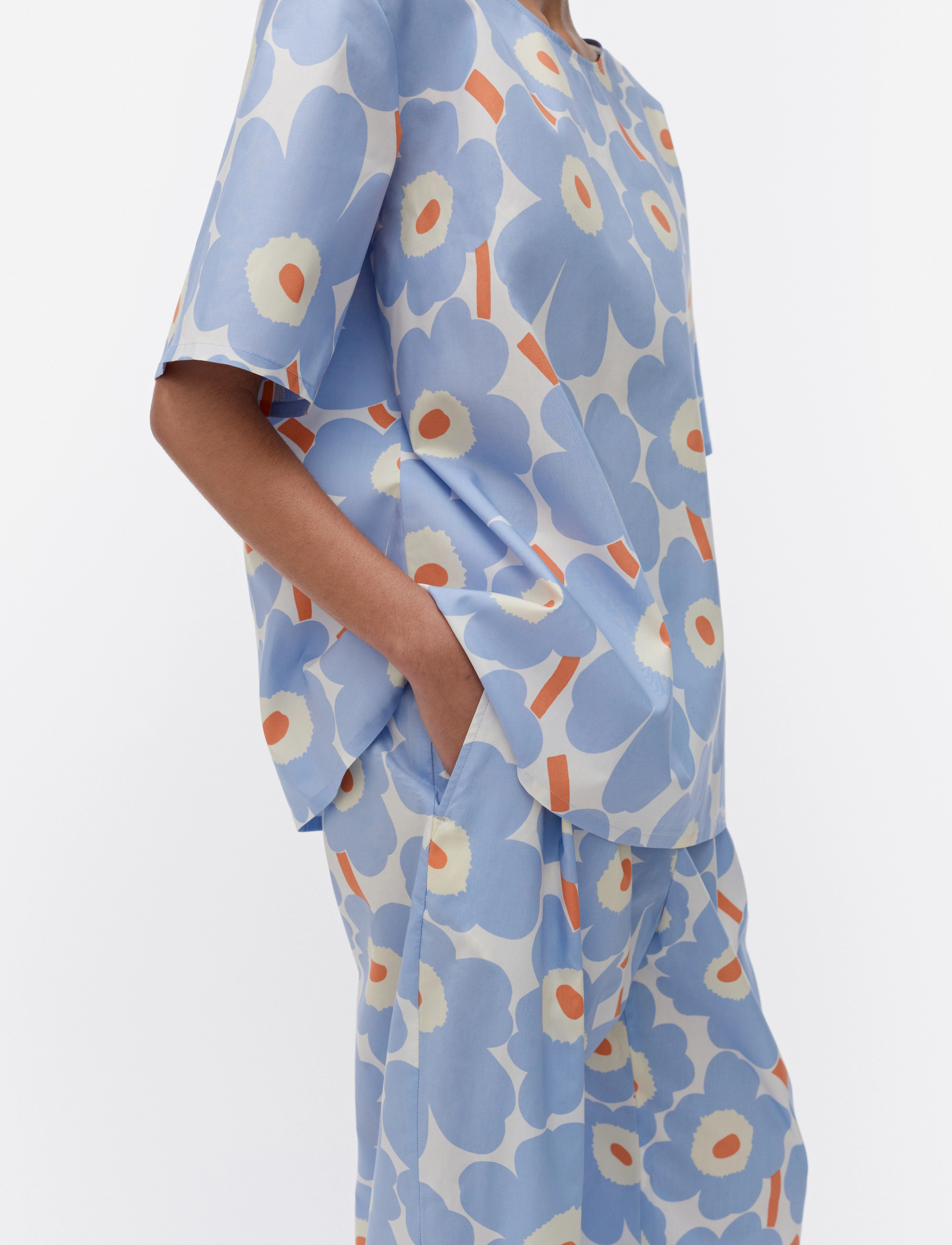Marimekko - HARSO UNIKKO - t-paidat - light blue, orange, off white - 4