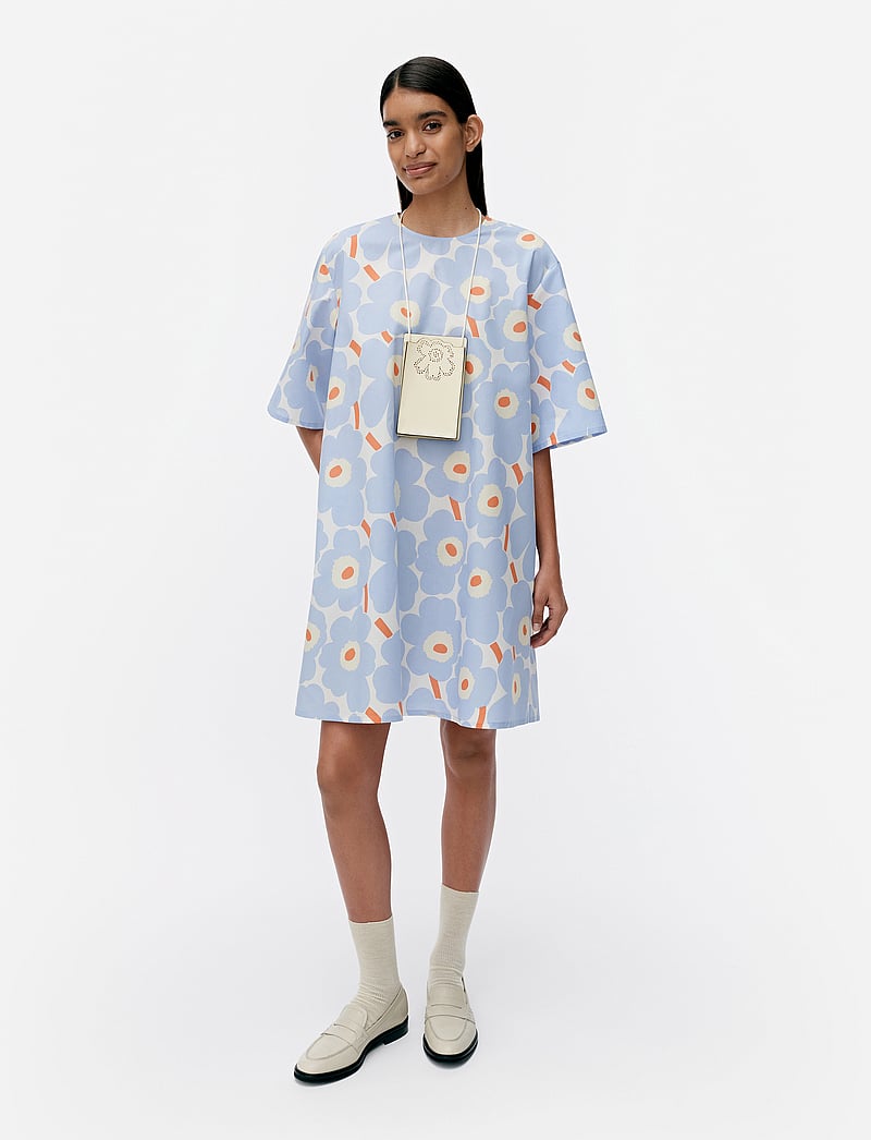 Marimekko - VOHVELI UNIKKO - sommerkleider - light blue, orange, off white - 0
