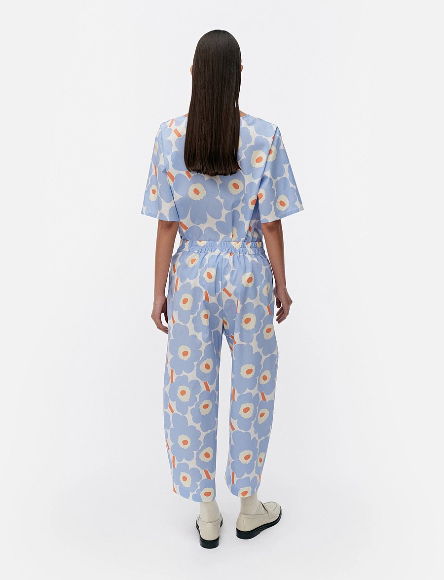 Marimekko - TUULLA UNIKKO - hosen mit geradem bein - light blue, orange, off white - 3