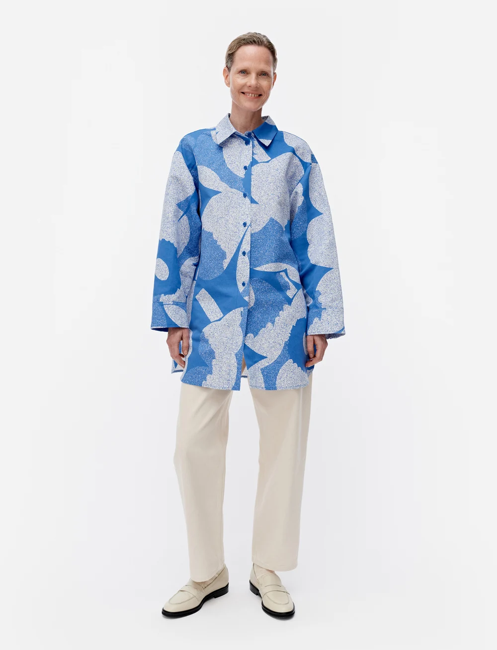 Marimekko - HEITTO UNIKKO - chemises de lin - blue, white - 0