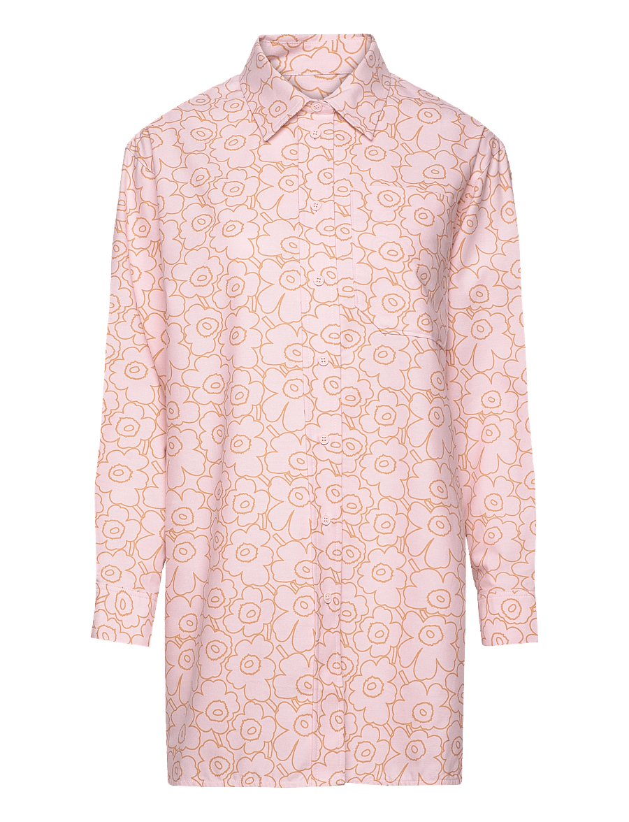 Marimekko - PROFIILI PIIRTO UNIKKO - langärmlige hemden - rose, light brown - 1