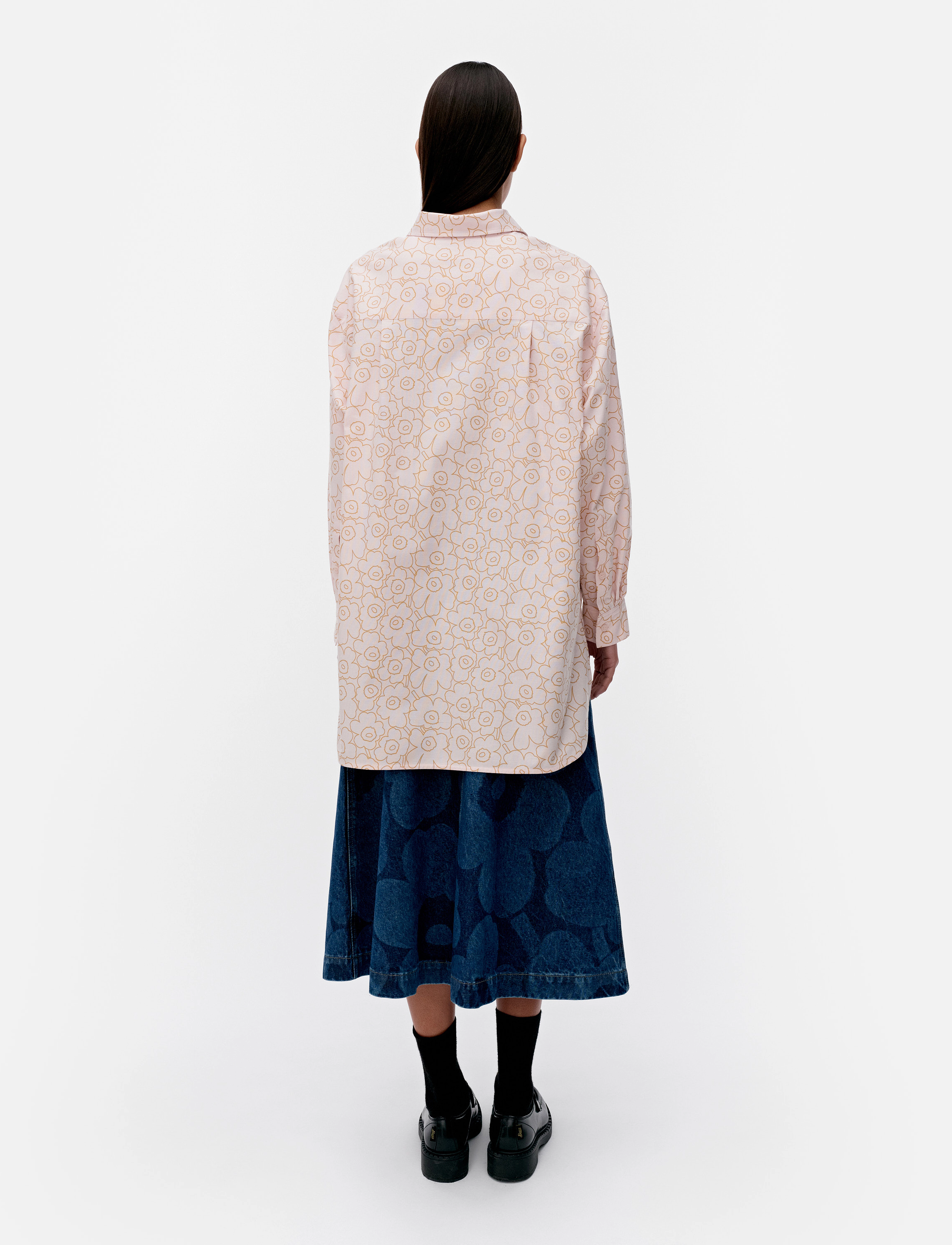 Marimekko - PROFIILI PIIRTO UNIKKO - langärmlige hemden - rose, light brown - 3