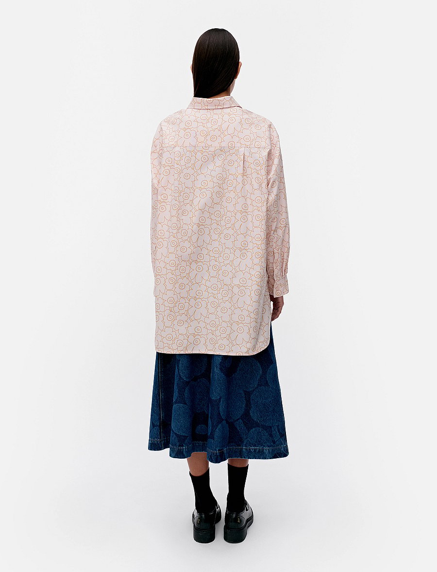 Marimekko - PROFIILI PIIRTO UNIKKO - langärmlige hemden - rose, light brown - 3