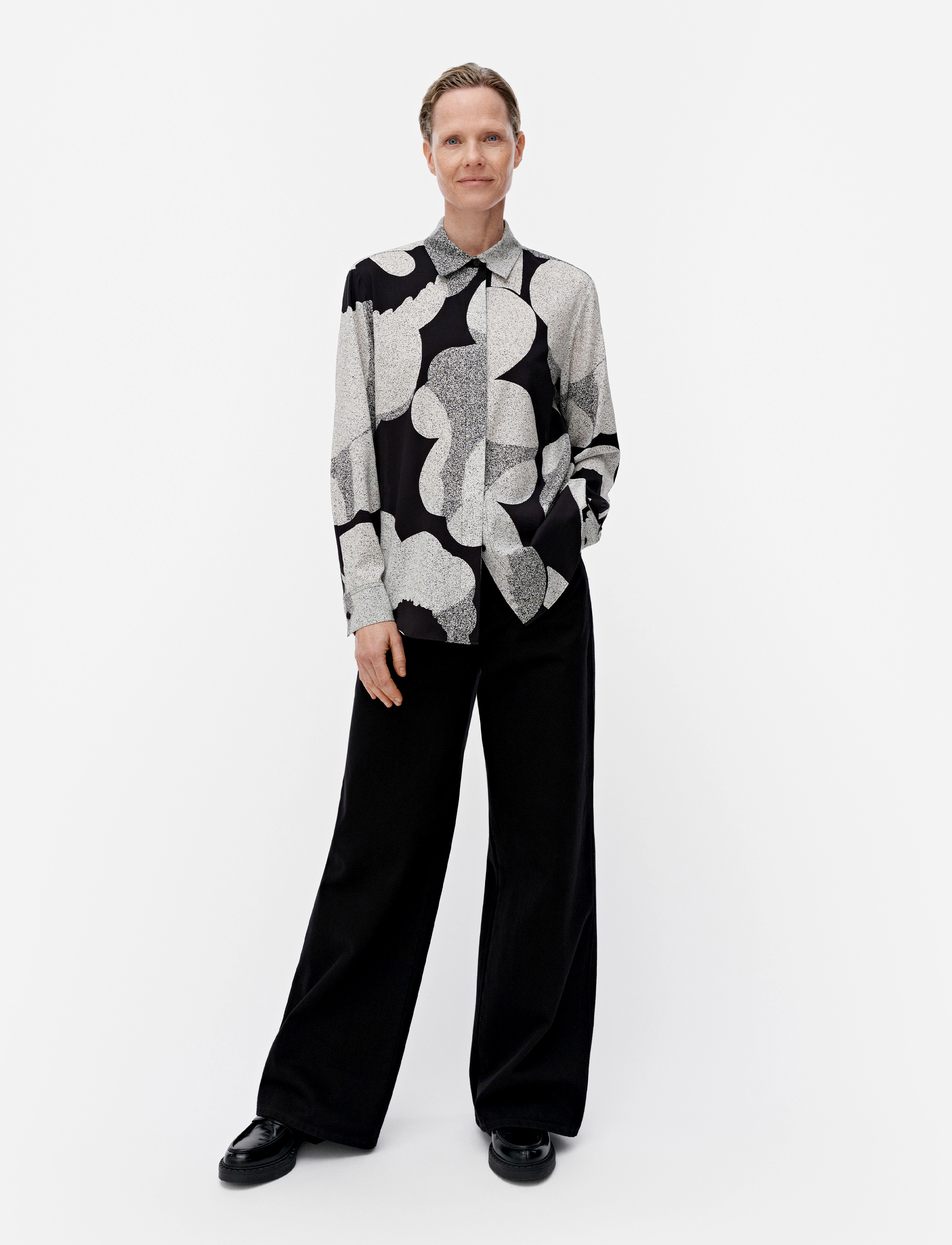 Marimekko MAIJA UNIKKO - Bluser & Skjorter - BLACK, OFF WHITE / black