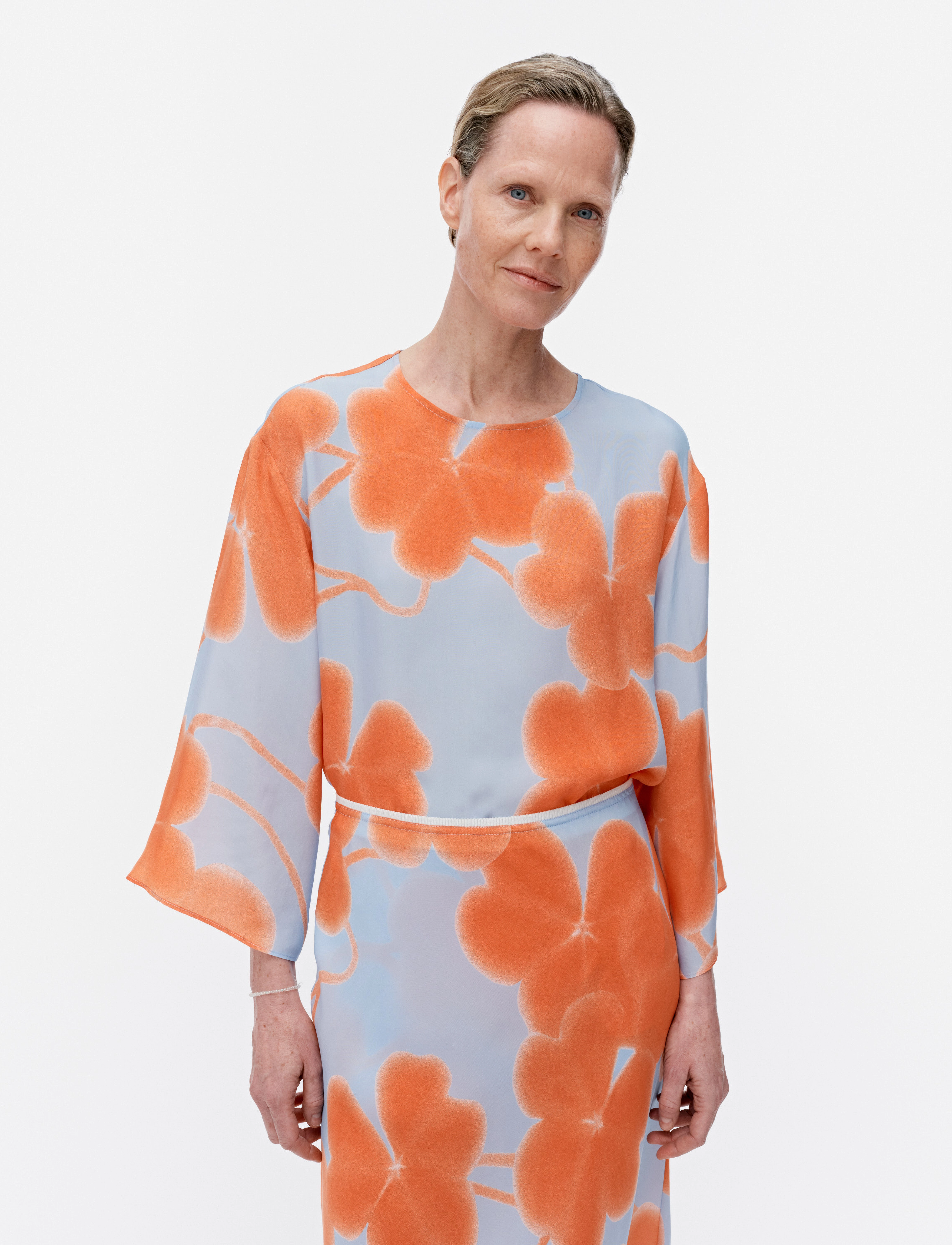 Marimekko - EKSPRESSIO KETUNLEIPÄ - midihameet - light blue, orange, light pink - 4
