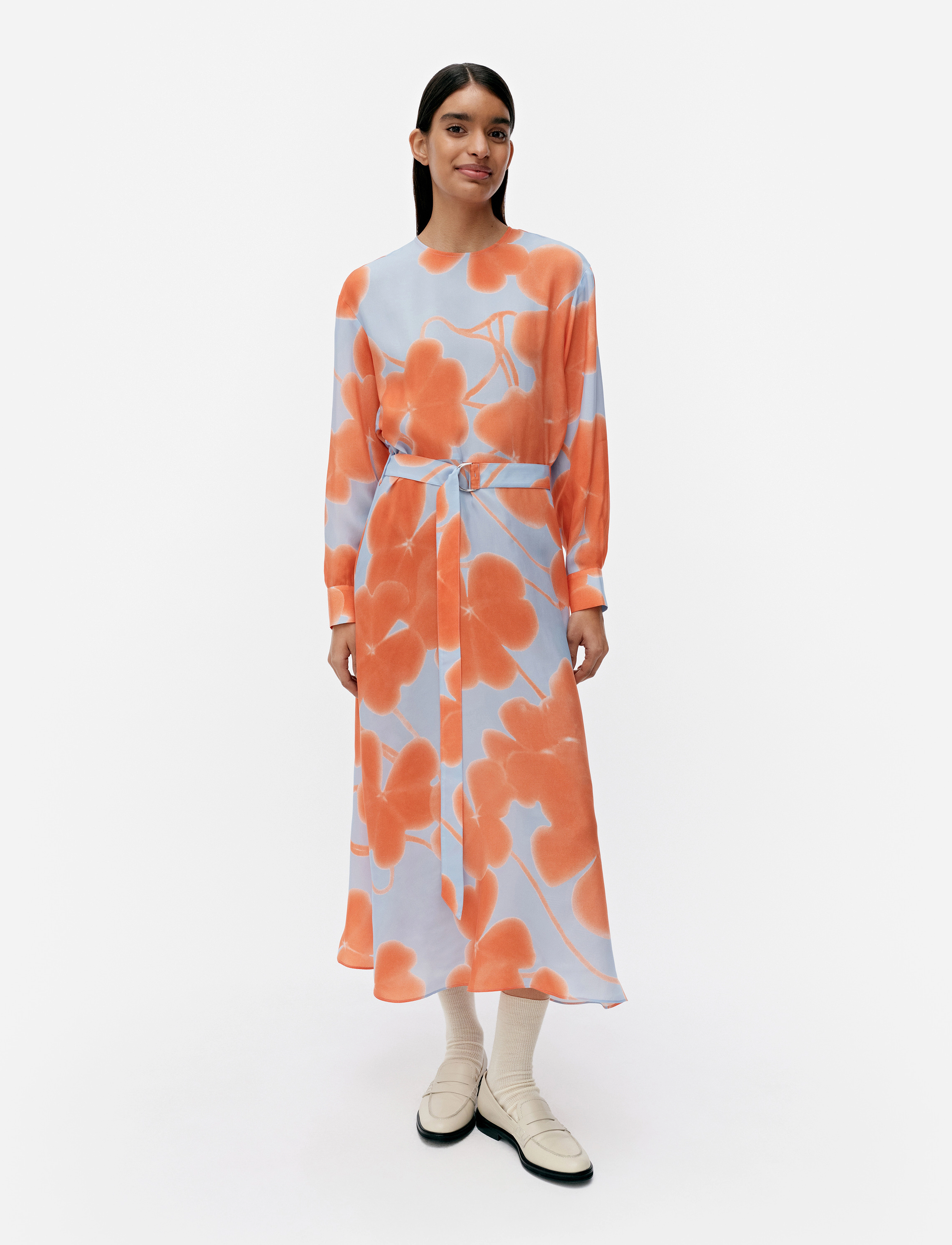 Marimekko - COMBU KETUNLEIPÄ - midi kjoler - light blue, orange, light pink - 0