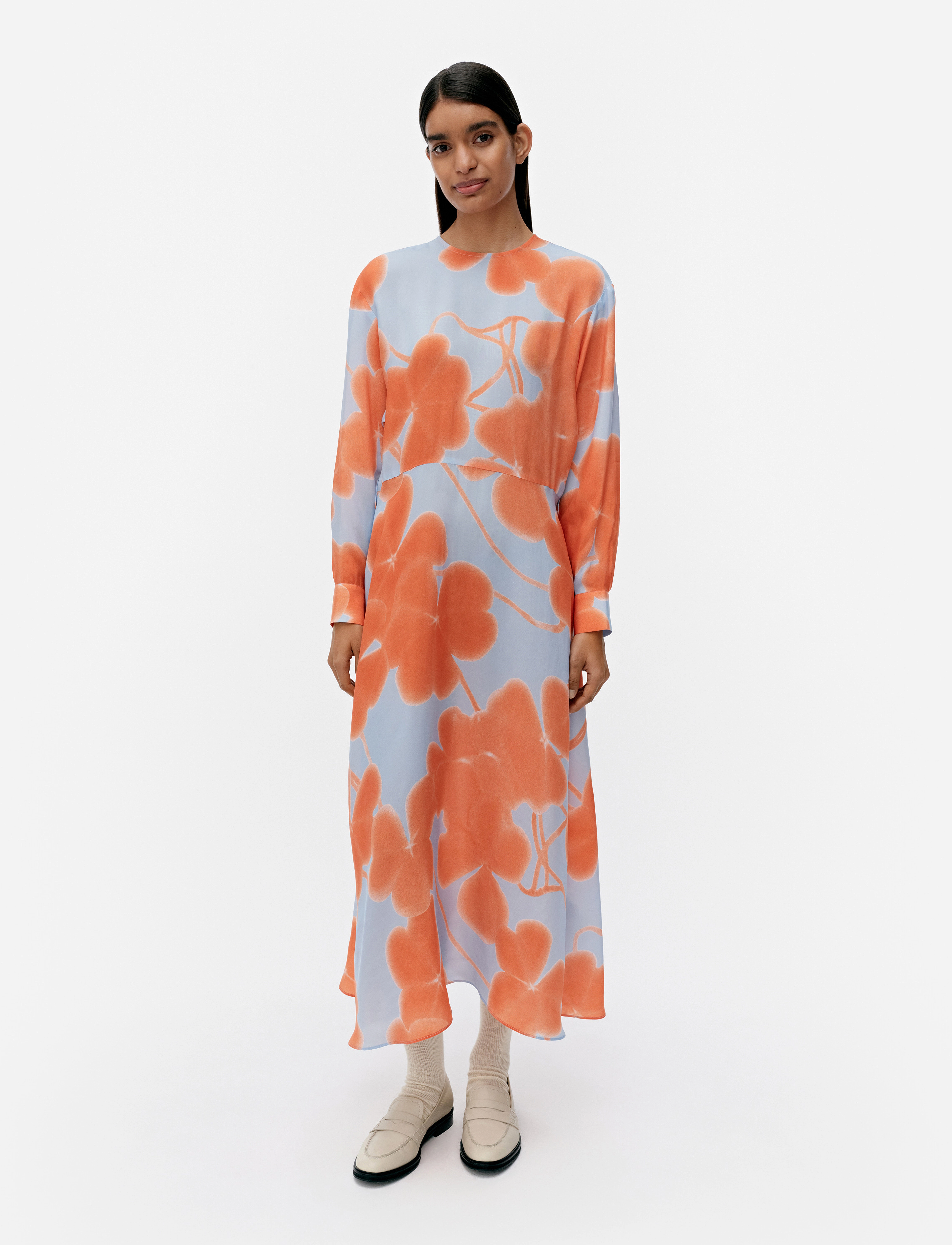 Marimekko - COMBU KETUNLEIPÄ - midi-jurken - light blue, orange, light pink - 3