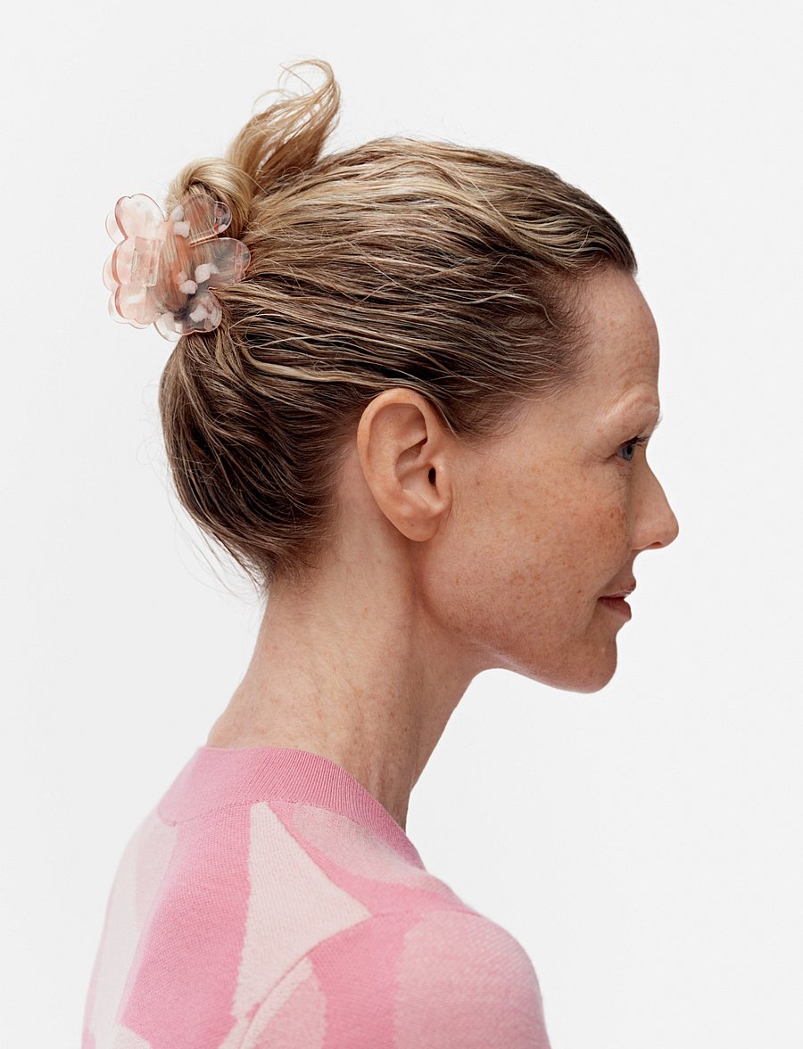 Marimekko - UNIKKO HAIR CLIP SMALL - pink white - 0