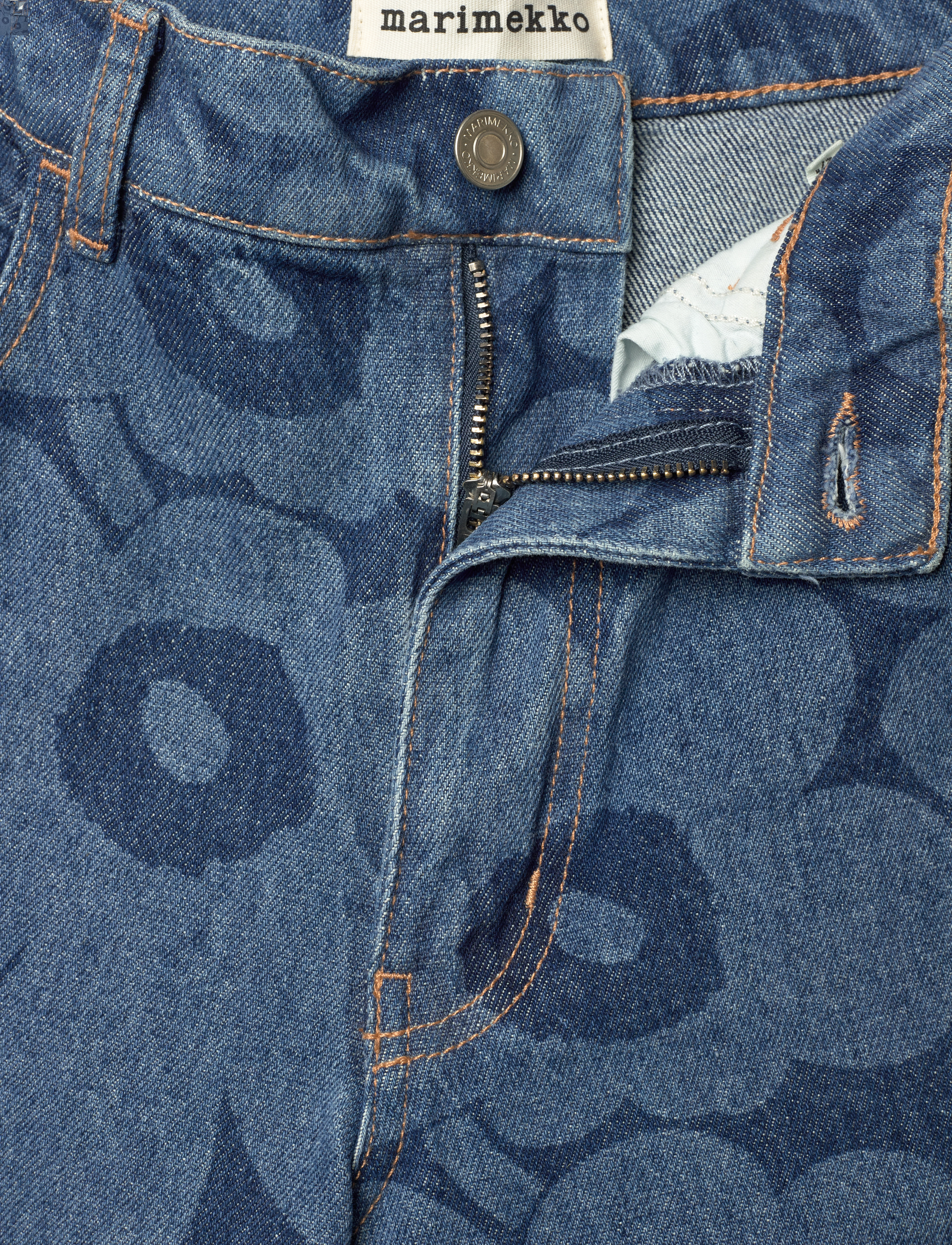 Marimekko - MARIDENIM LOOSE UNIKKO - hosen mit weitem bein - mid indigo - 5