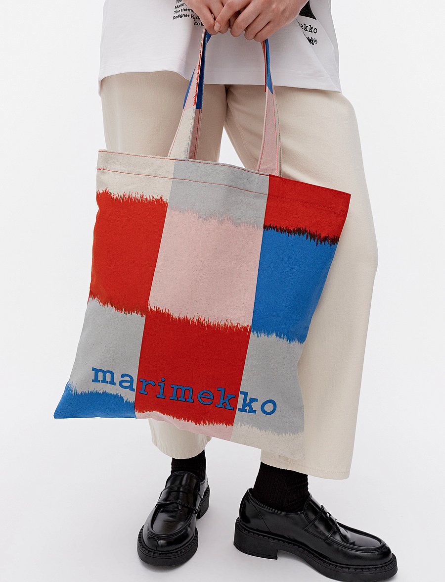 Marimekko - VANKKA OSTJAKKI PLACEMENT - tote bags - light pink, blue, red - 0