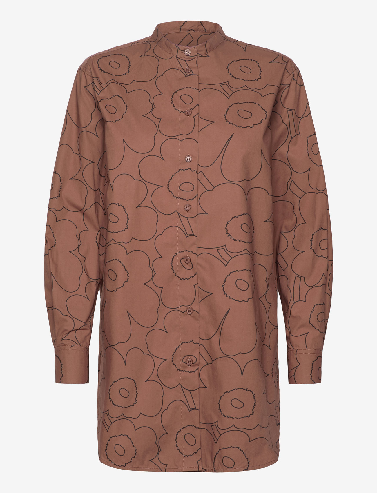 Marimekko - ROHKEA PIIRTO UNIKKO - langärmlige hemden - dark brown, black - 1