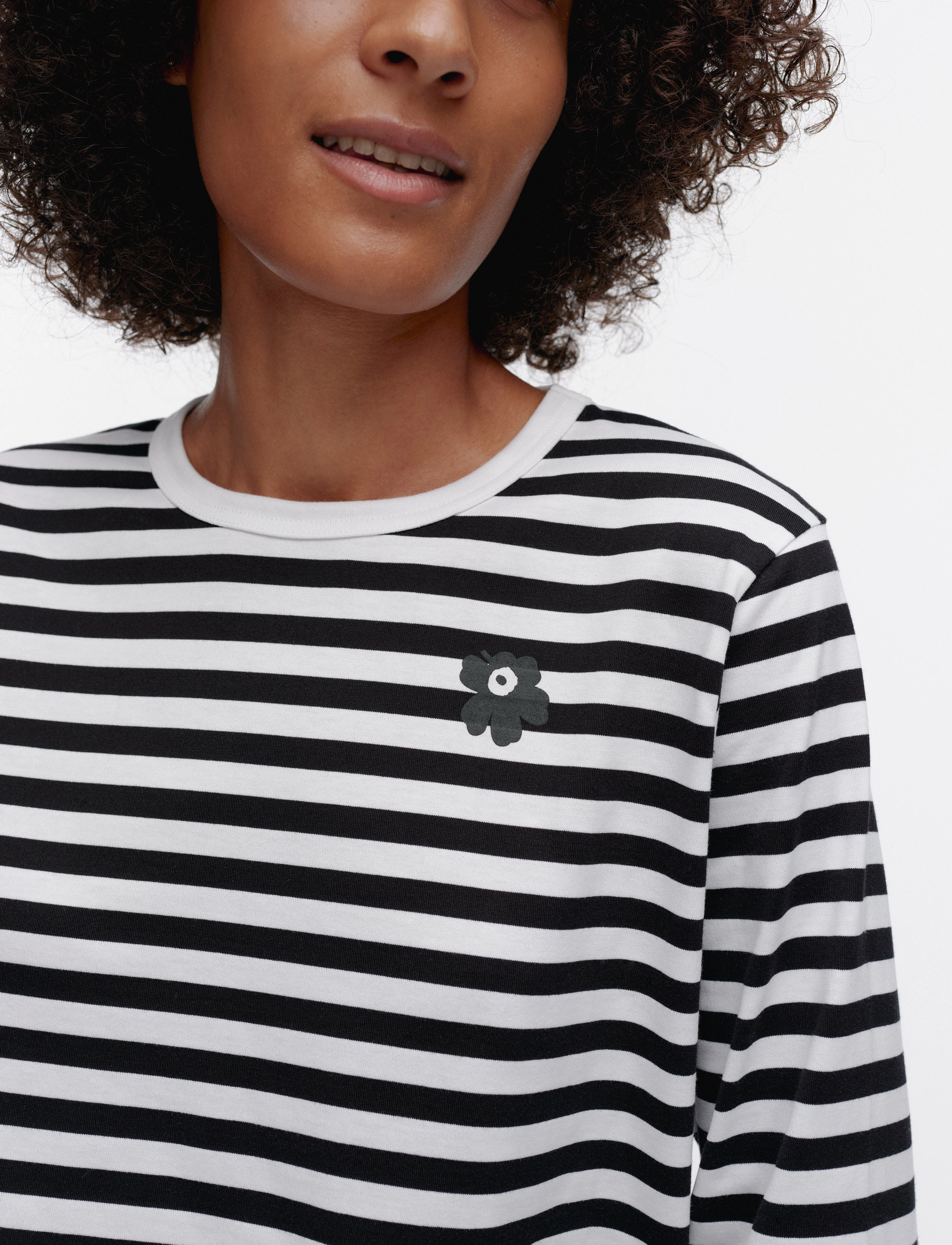 Marimekko - TASARAITA UNIKKO LS - langärmlige tops - white, black - 4