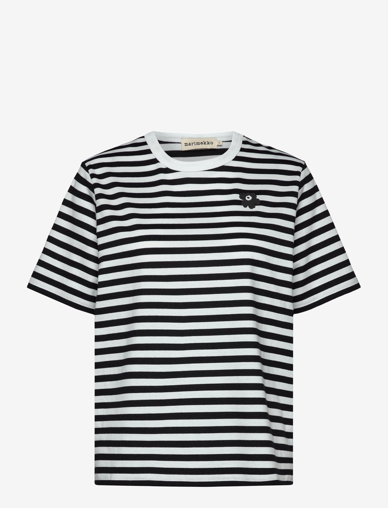 Marimekko - TASARAITA UNIKKO SS - t-shirts - white, black - 0