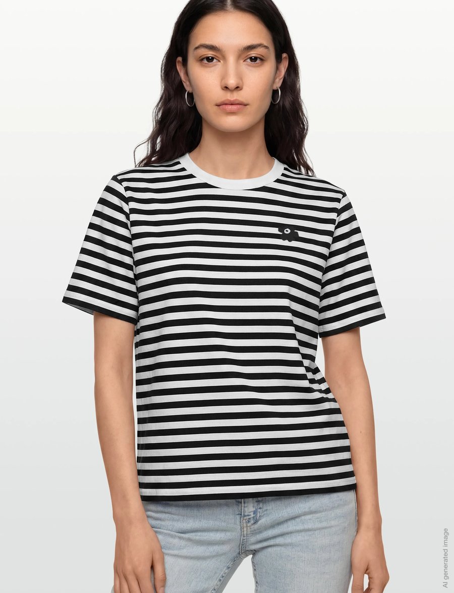 Marimekko - TASARAITA UNIKKO SS - t-shirts & tops - white, black - 3